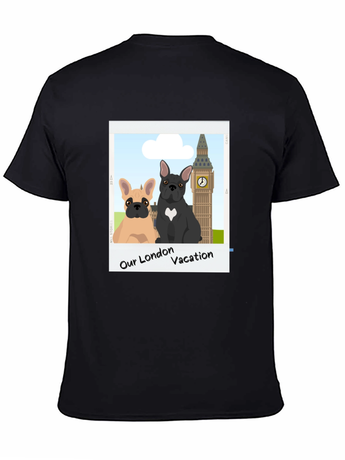 London Vacation Bulldog Graphic Tee - Black