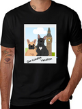 London Vacation Bulldog Graphic Tee - Black