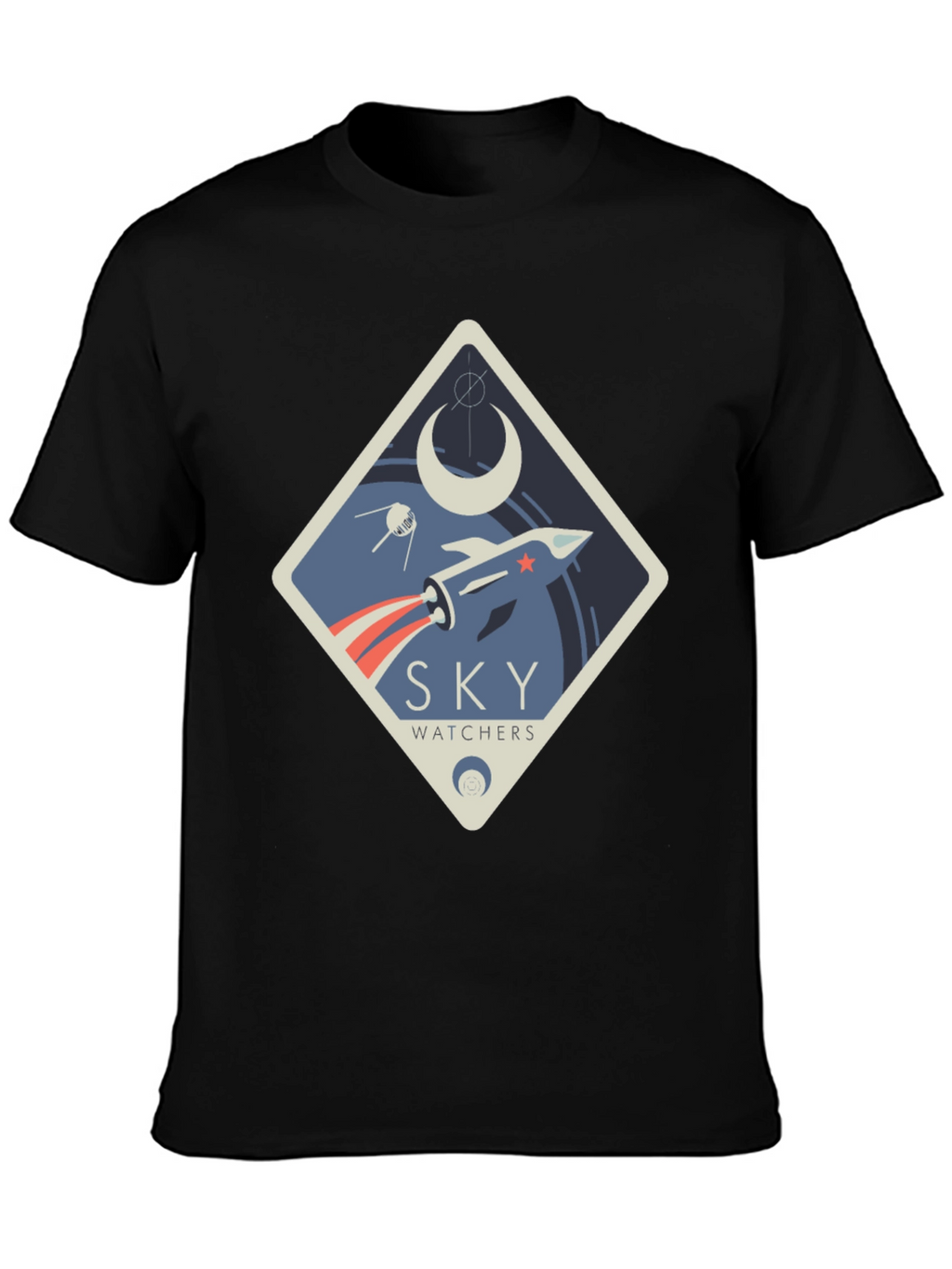 Sky Watchers Graphic Tee - Space Rocket Design