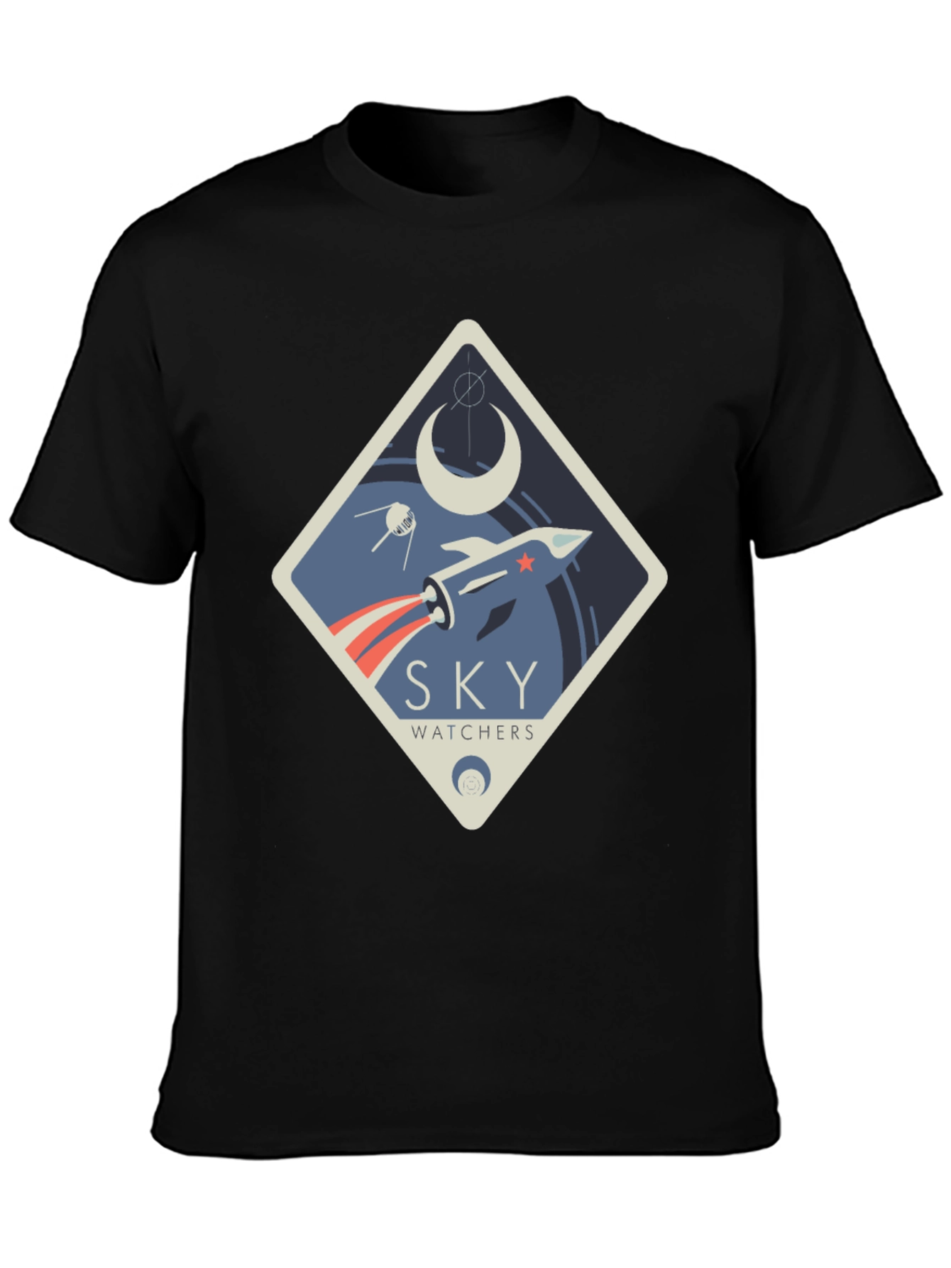 Sky Watchers Graphic Tee - Space Rocket Design