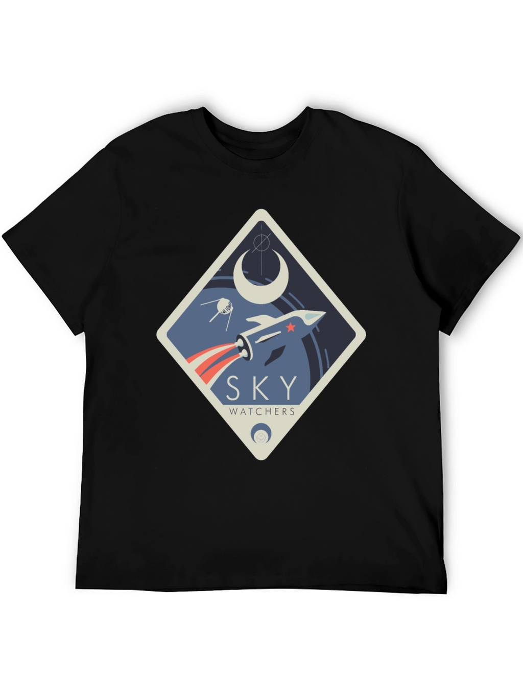 Sky Watchers Graphic Tee - Space Rocket Design