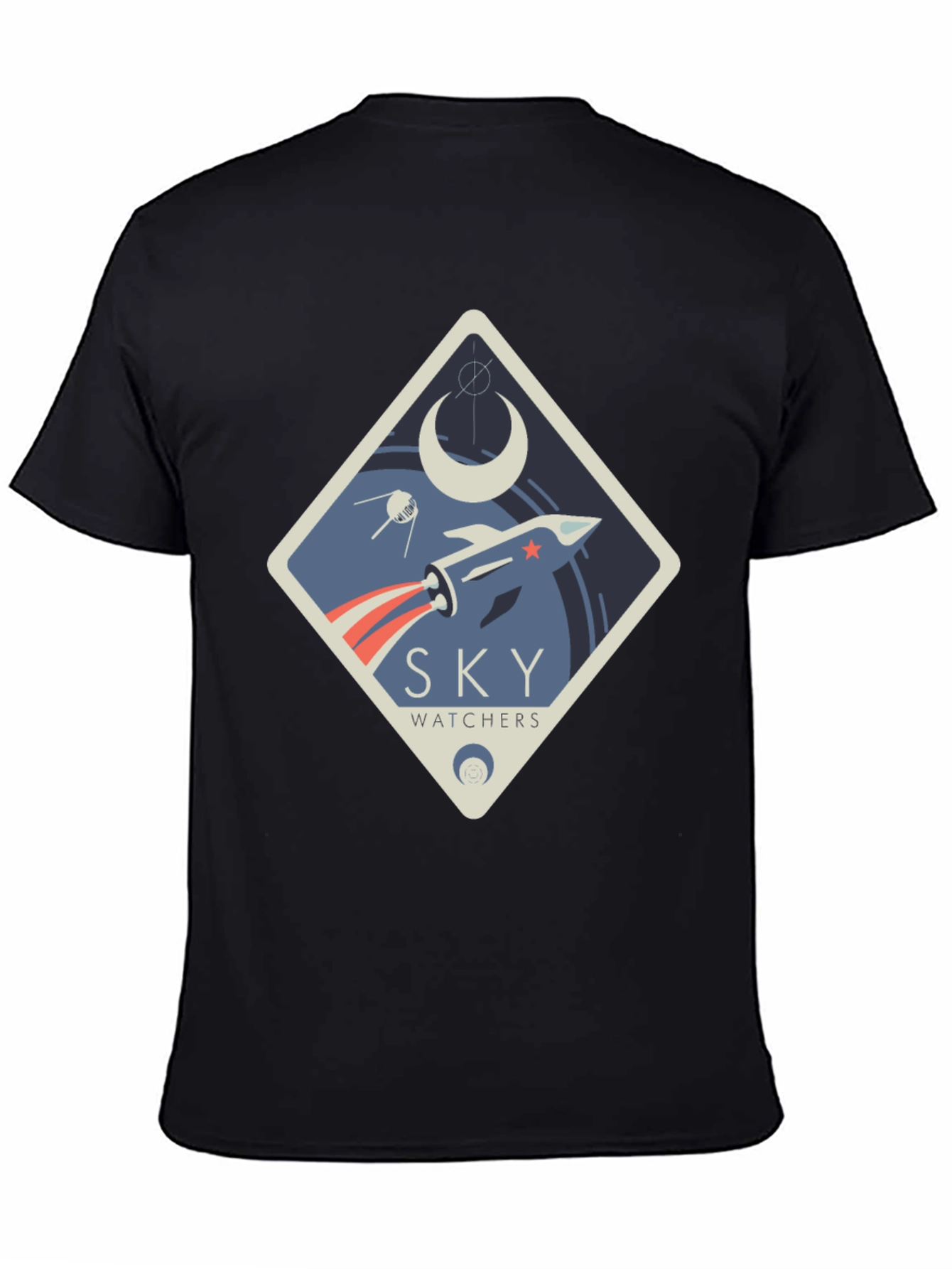 Sky Watchers Graphic Tee - Space Rocket Design