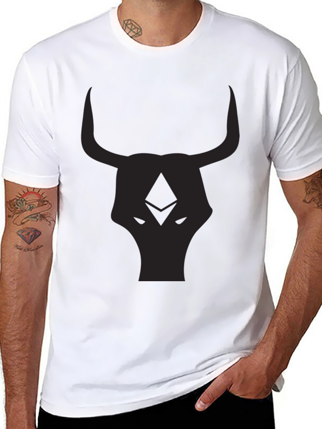 Black Bull Head Graphic T-Shirt