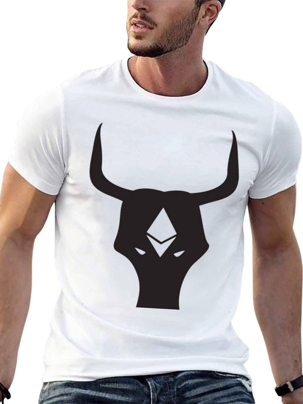 Black Bull Head Graphic T-Shirt