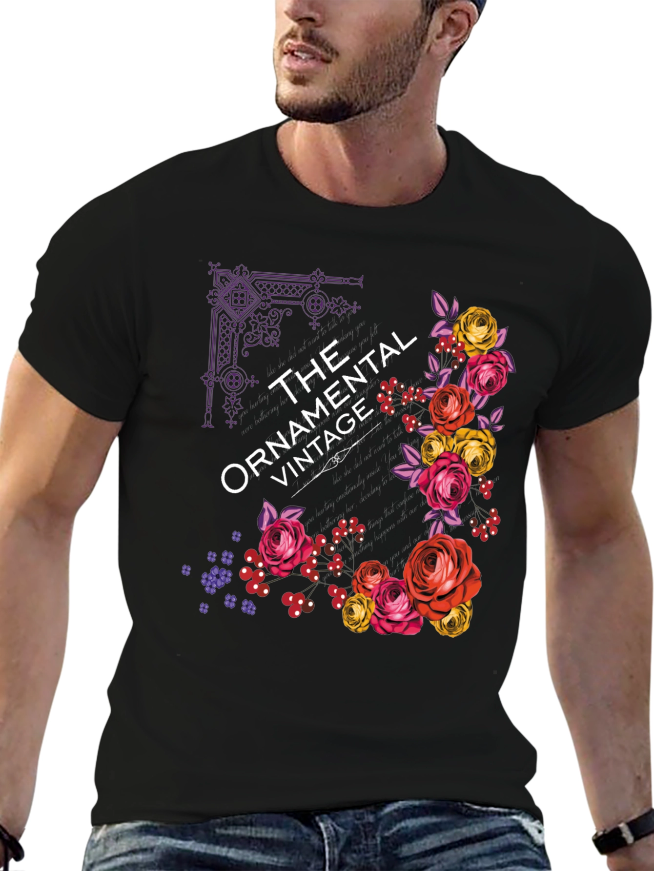 Ornamental Vintage Floral Graphic Tee