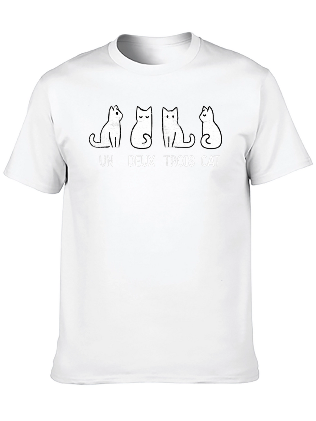 Un Deux Trois Cat T-Shirt - Funny Graphic Tee