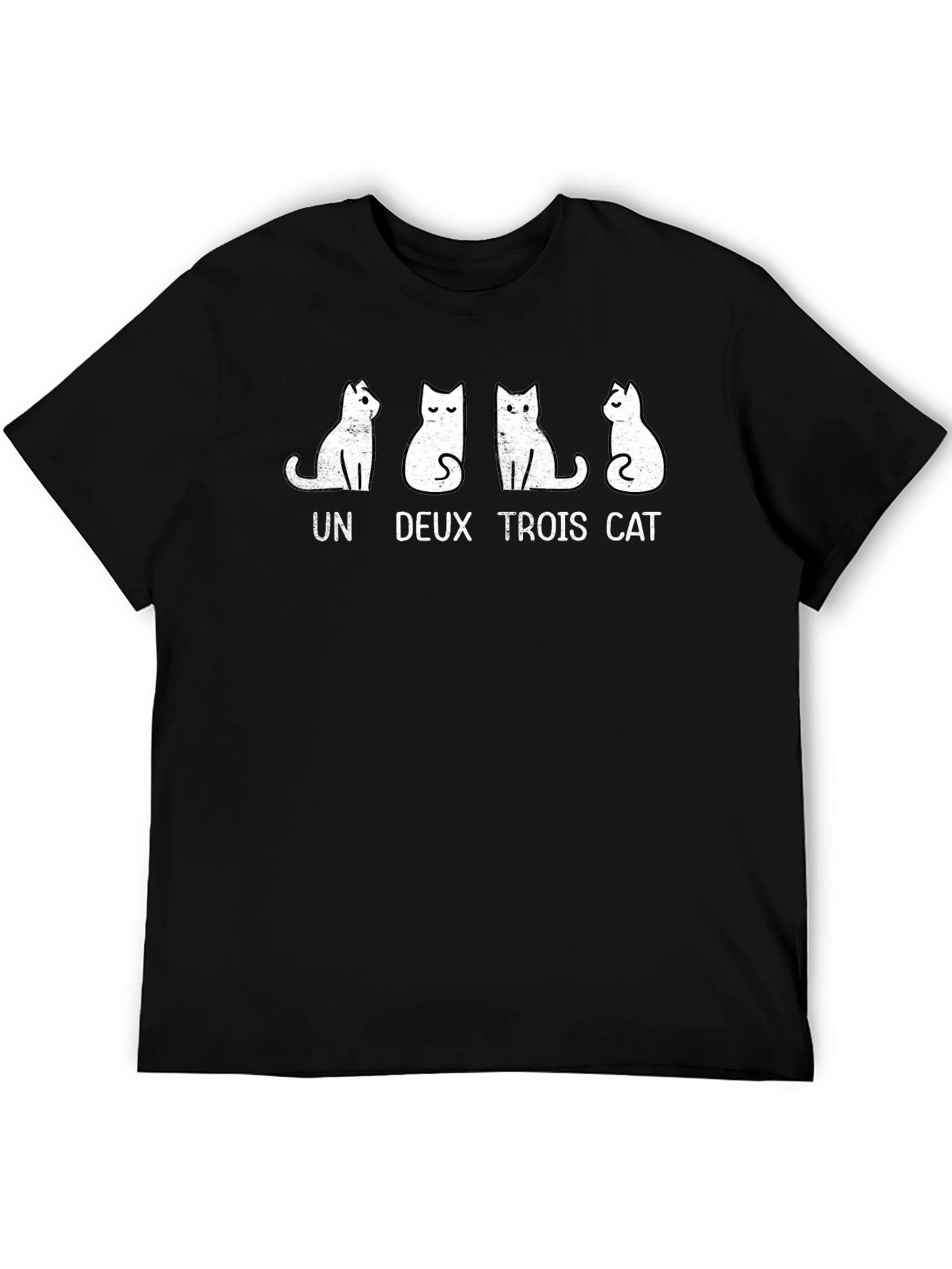 Un Deux Trois Cat T-Shirt - Funny Graphic Tee