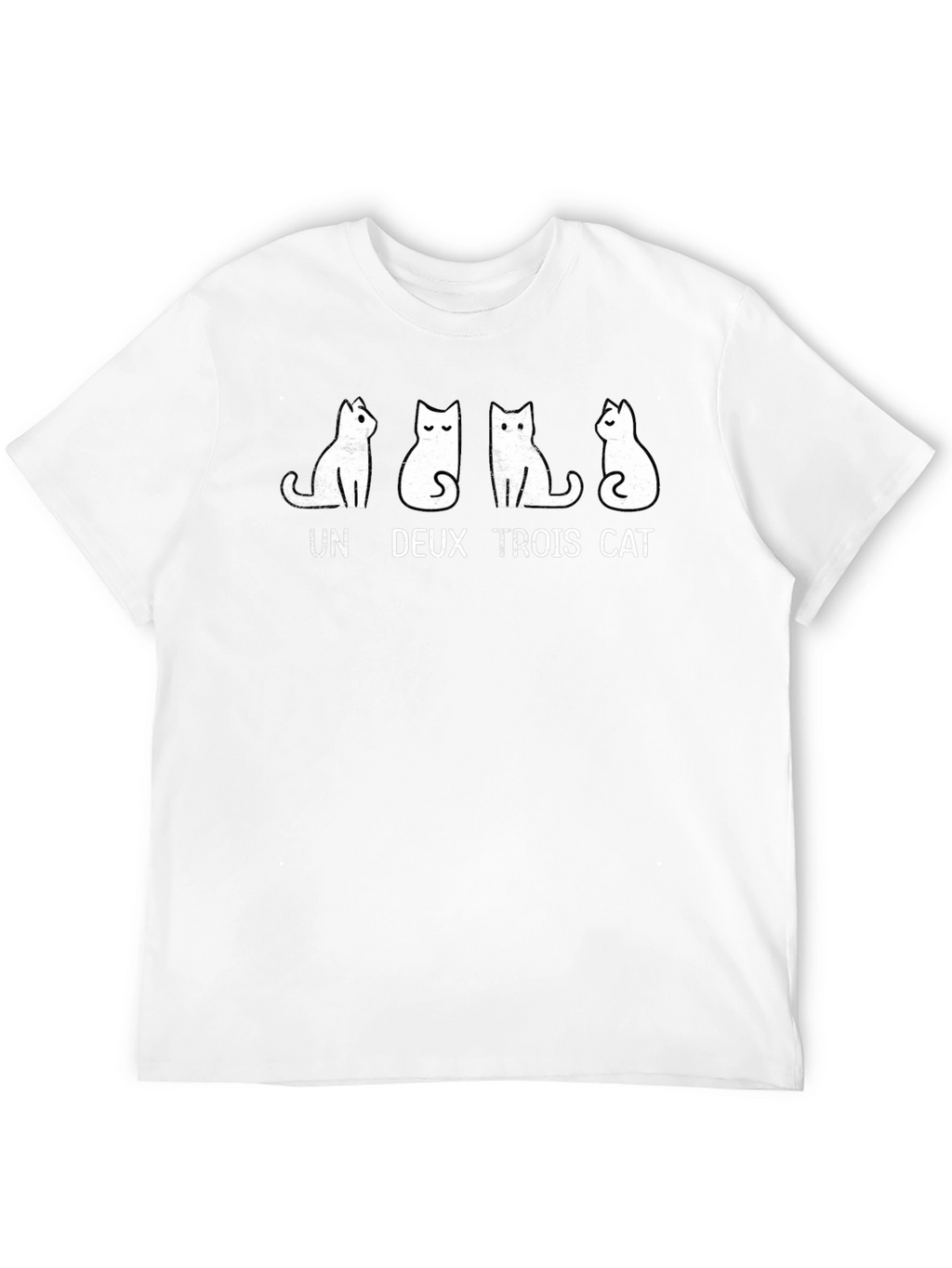 Un Deux Trois Cat T-Shirt - Funny Graphic Tee