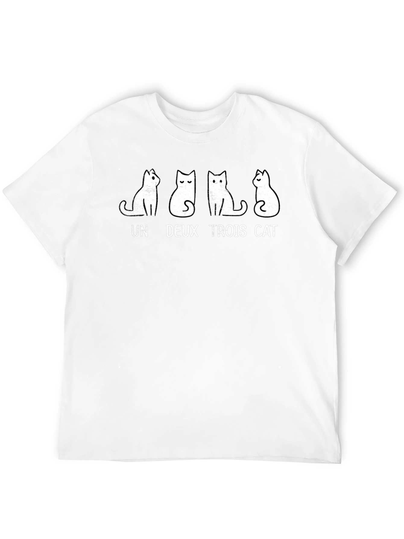Un Deux Trois Cat T-Shirt - Funny Graphic Tee