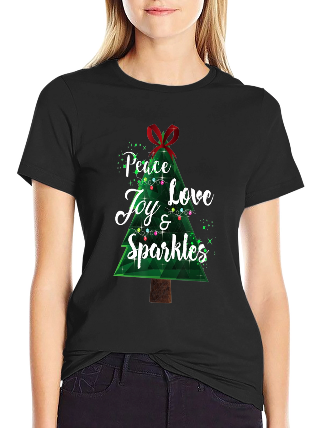 Peace Love Joy & Sparkles Christmas T-Shirt