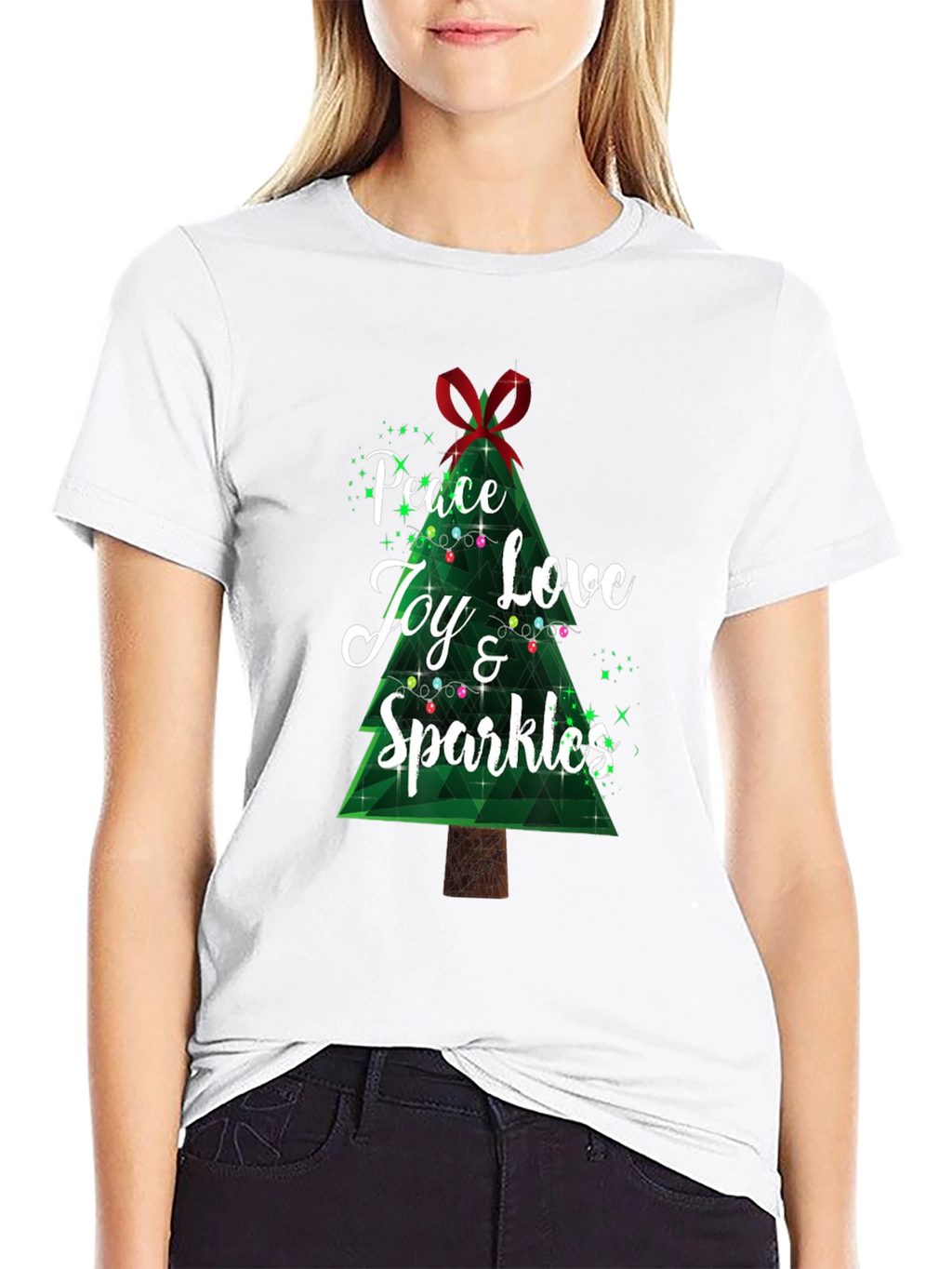 Peace Love Joy & Sparkles Christmas T-Shirt