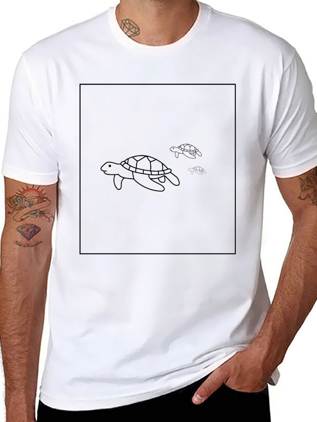Sea Turtle Graphic Black T-Shirt