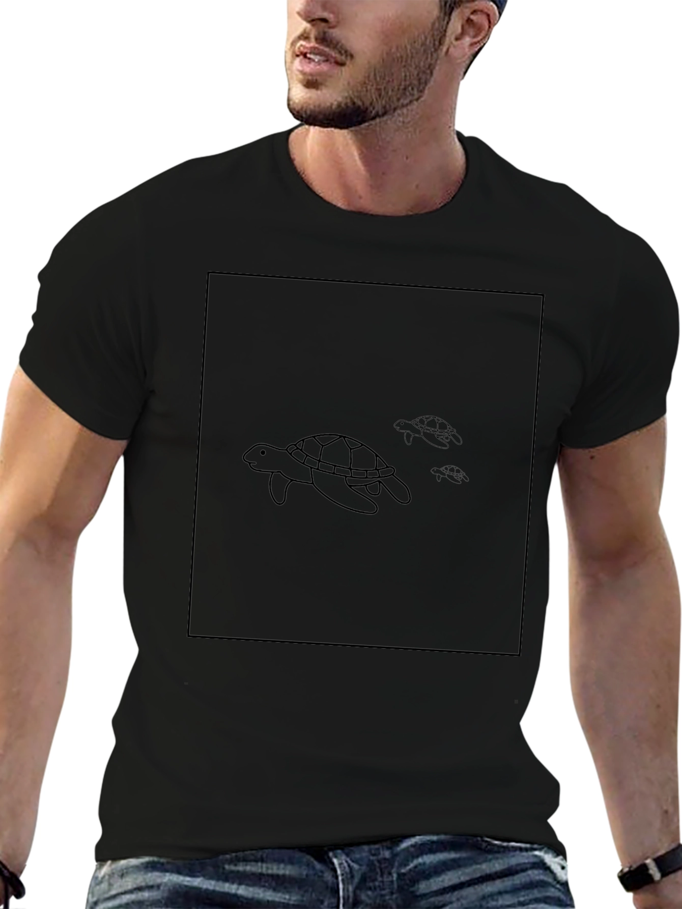 Sea Turtle Graphic Black T-Shirt