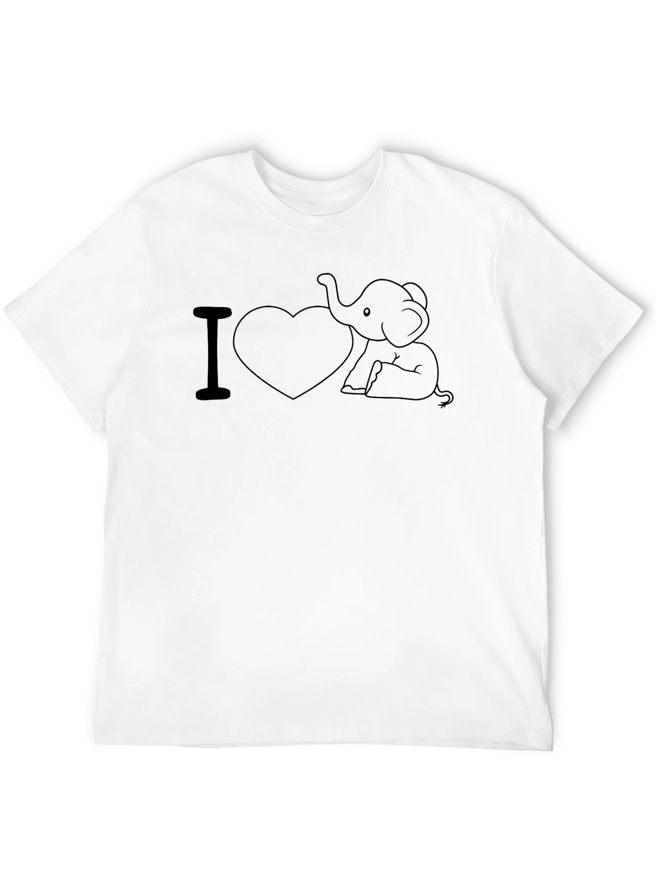 I Love Elephants Black T-Shirt