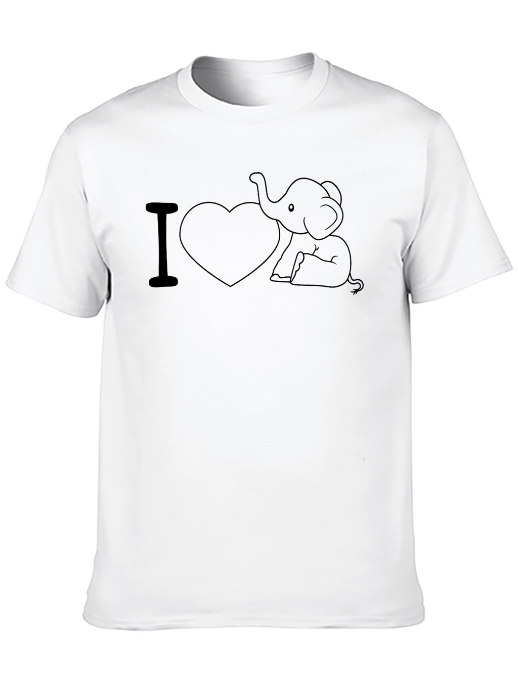 I Love Elephants Black T-Shirt
