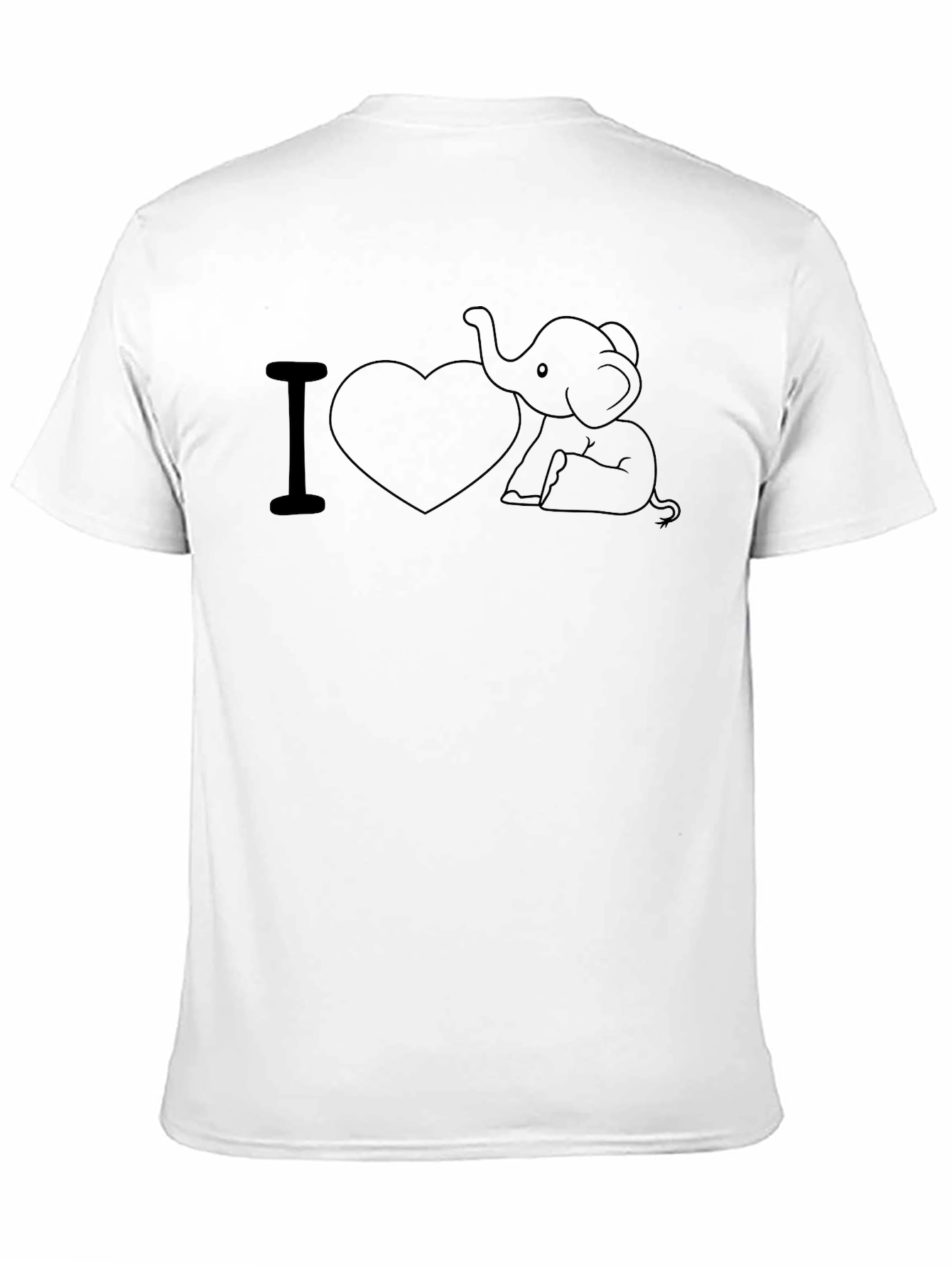 I Love Elephants Black T-Shirt