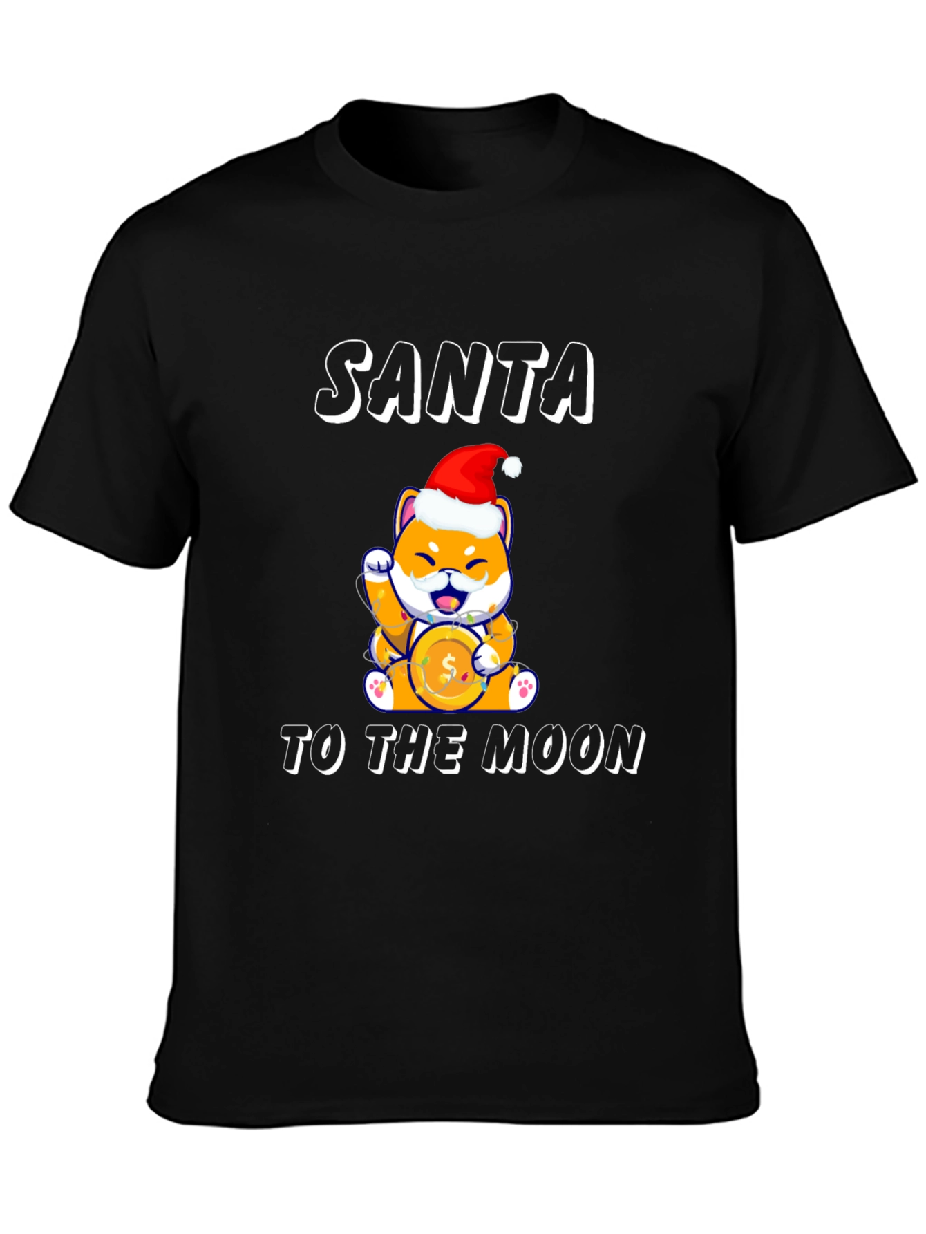 Santa Shiba Inu Doge To The Moon T-Shirt