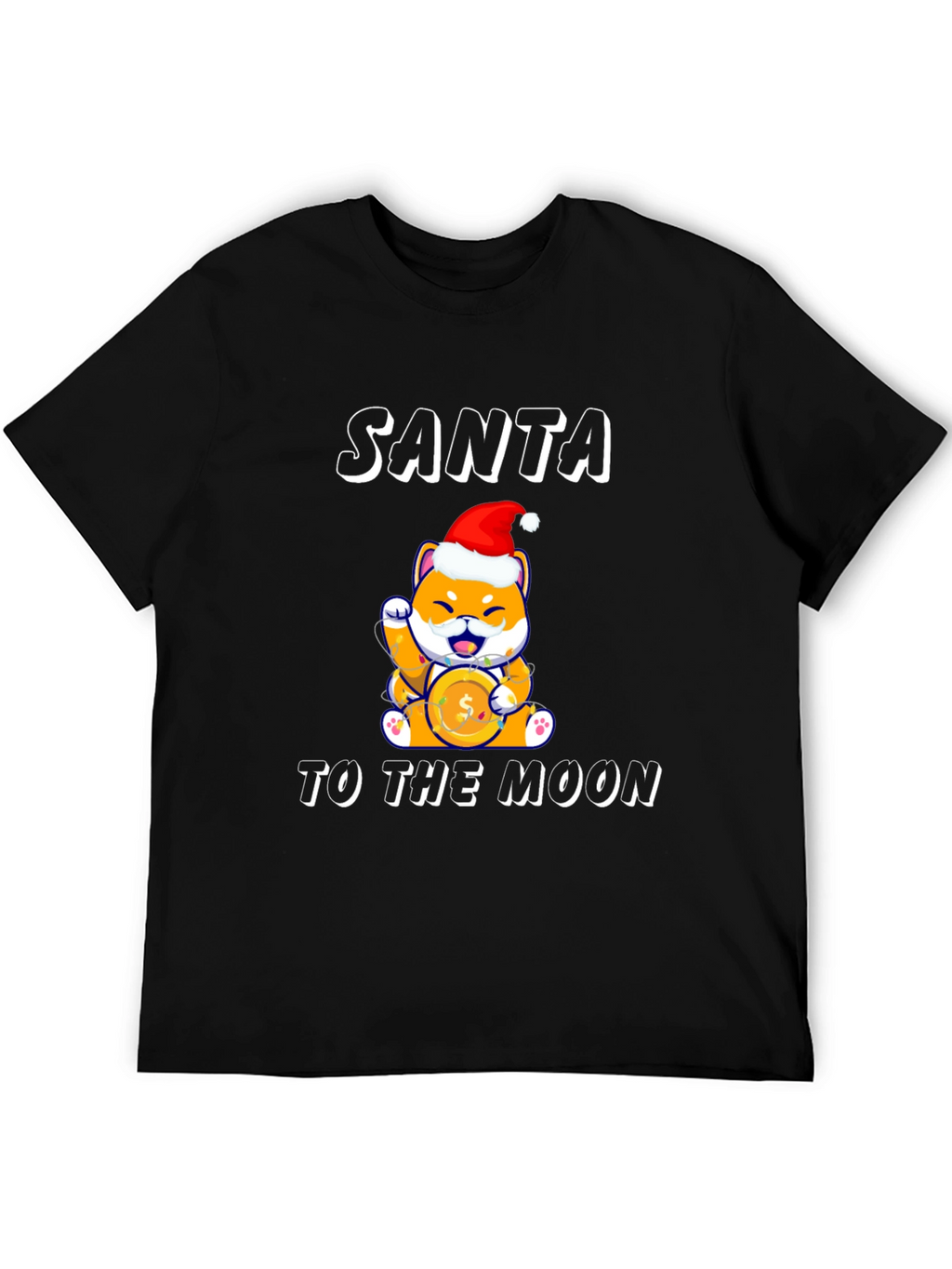 Santa Shiba Inu Doge To The Moon T-Shirt