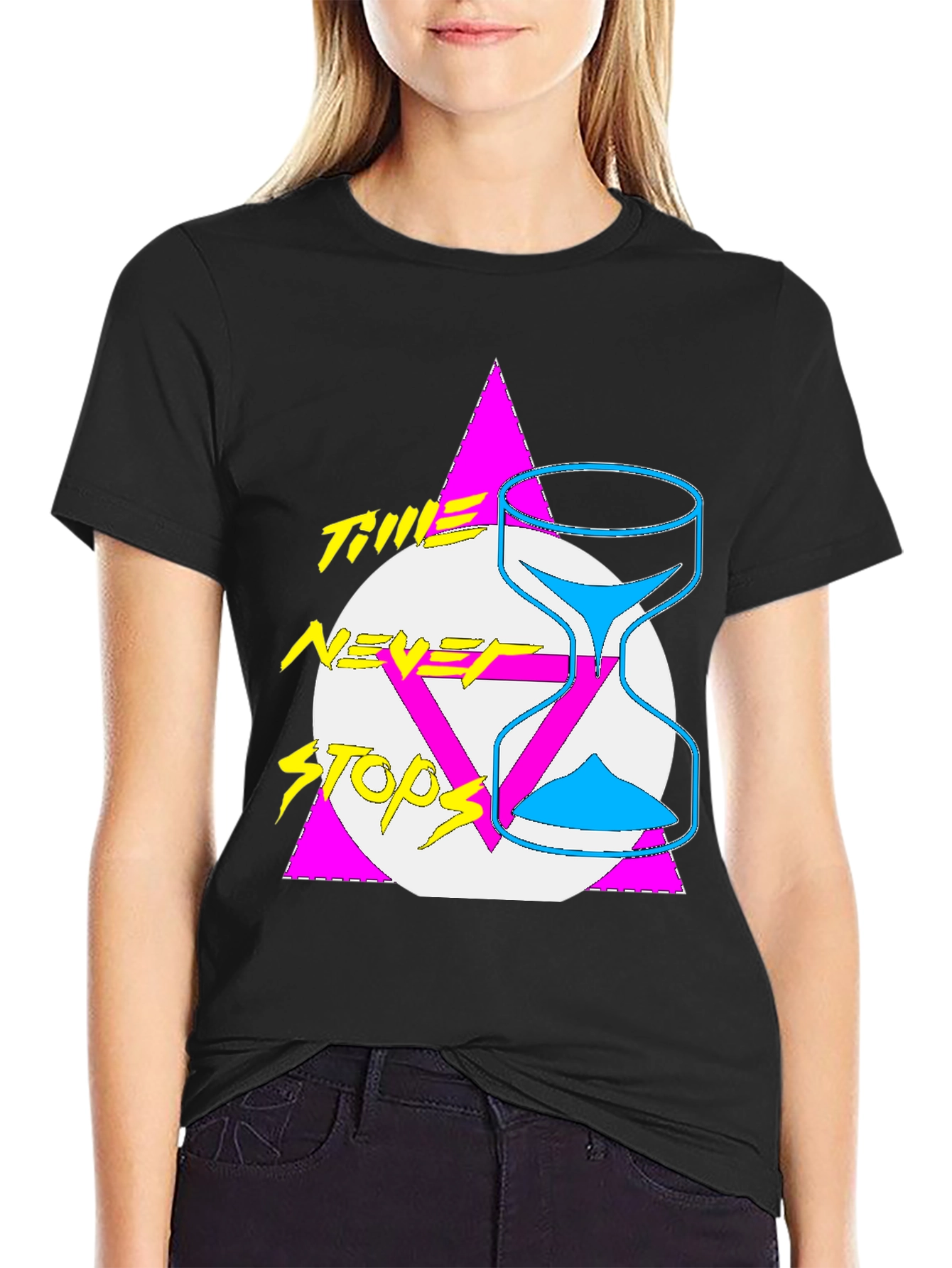 Time Never Stops Graphic Tee - Retro Style