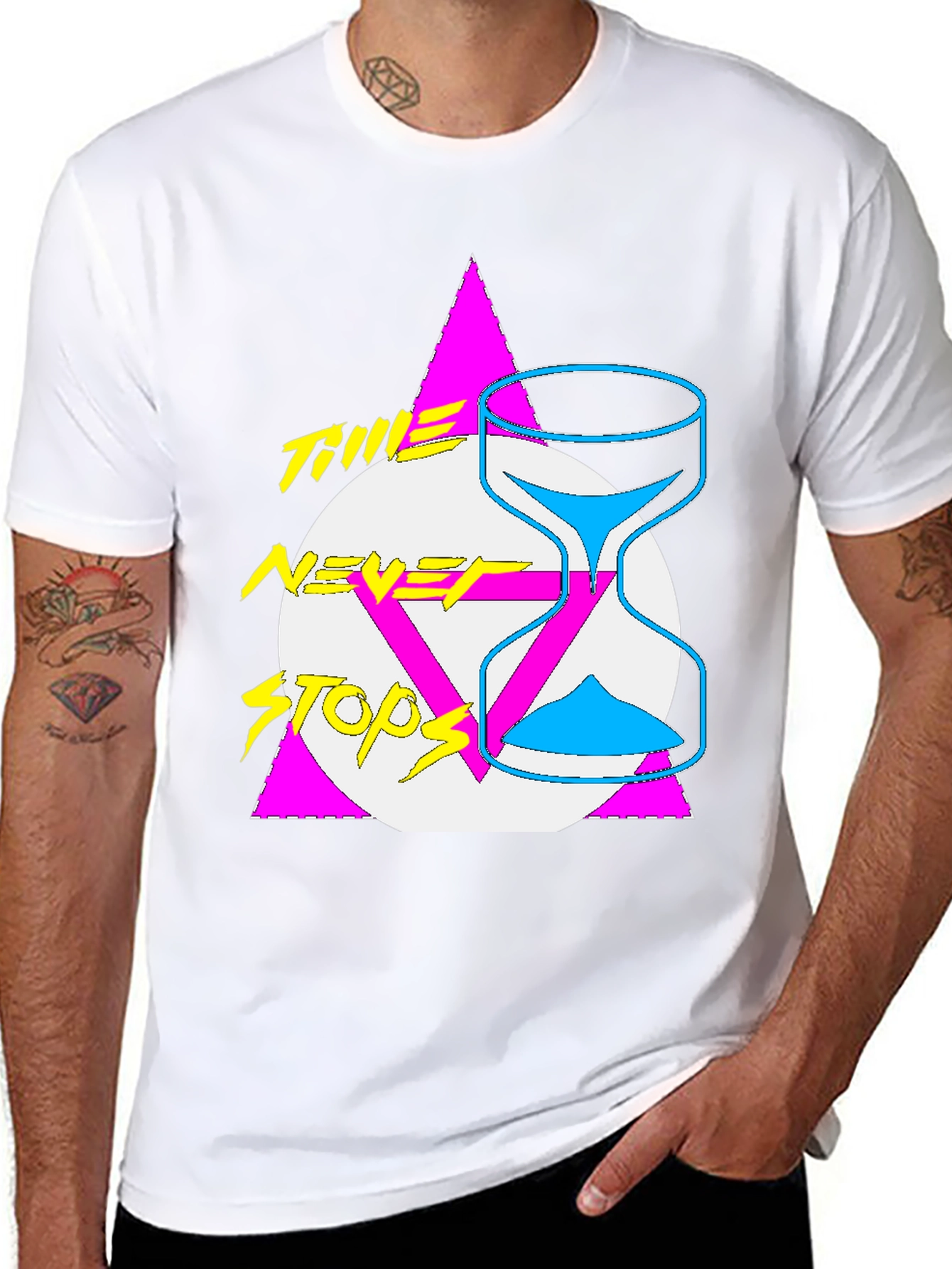 Time Never Stops Graphic Tee - Retro Style