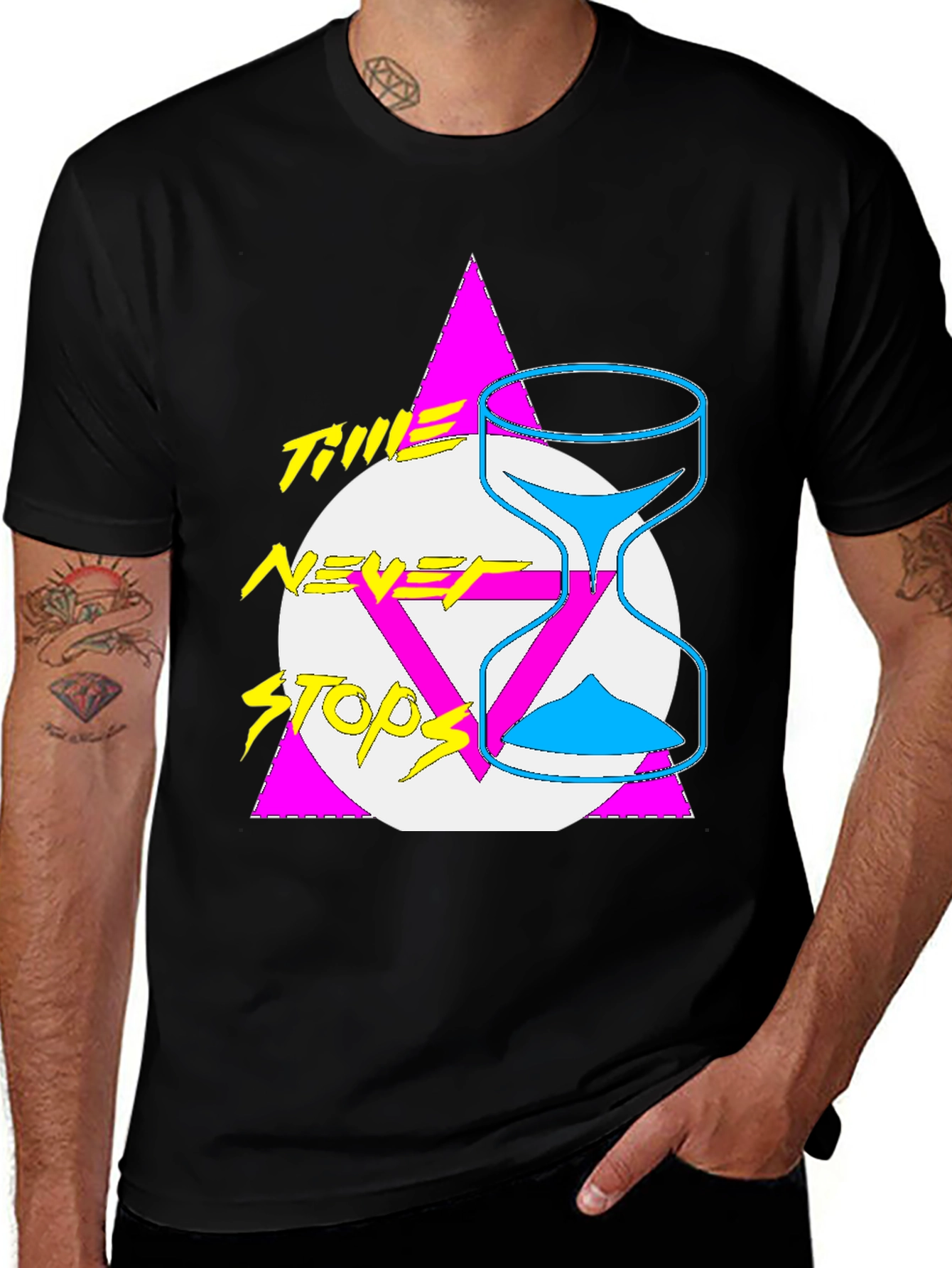 Time Never Stops Graphic Tee - Retro Style