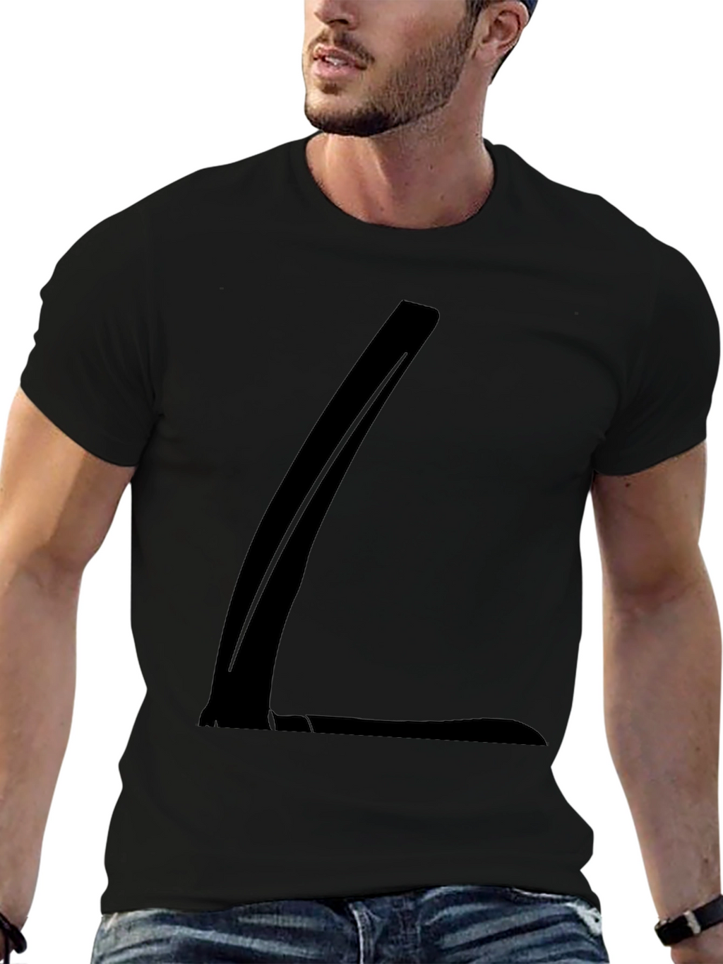 Modern Black T-Shirt with Abstract Design