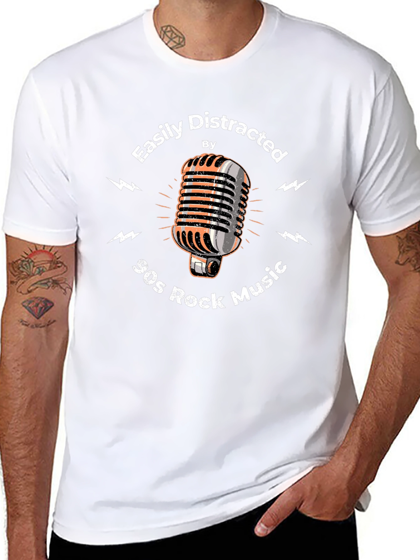 Easily Distracted by 90s Rock Music Graphic Tee