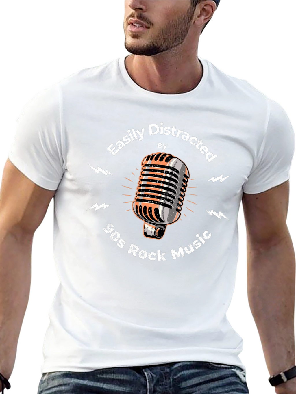 Easily Distracted by 90s Rock Music Graphic Tee