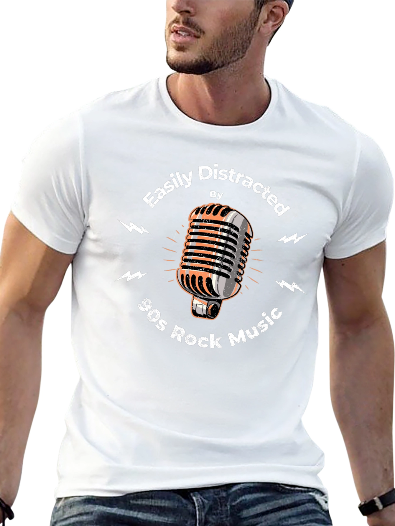 Easily Distracted by 90s Rock Music Graphic Tee