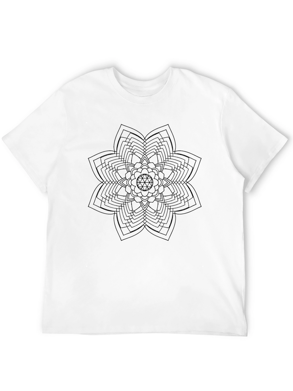 Black Geometric Mandala T-Shirt
