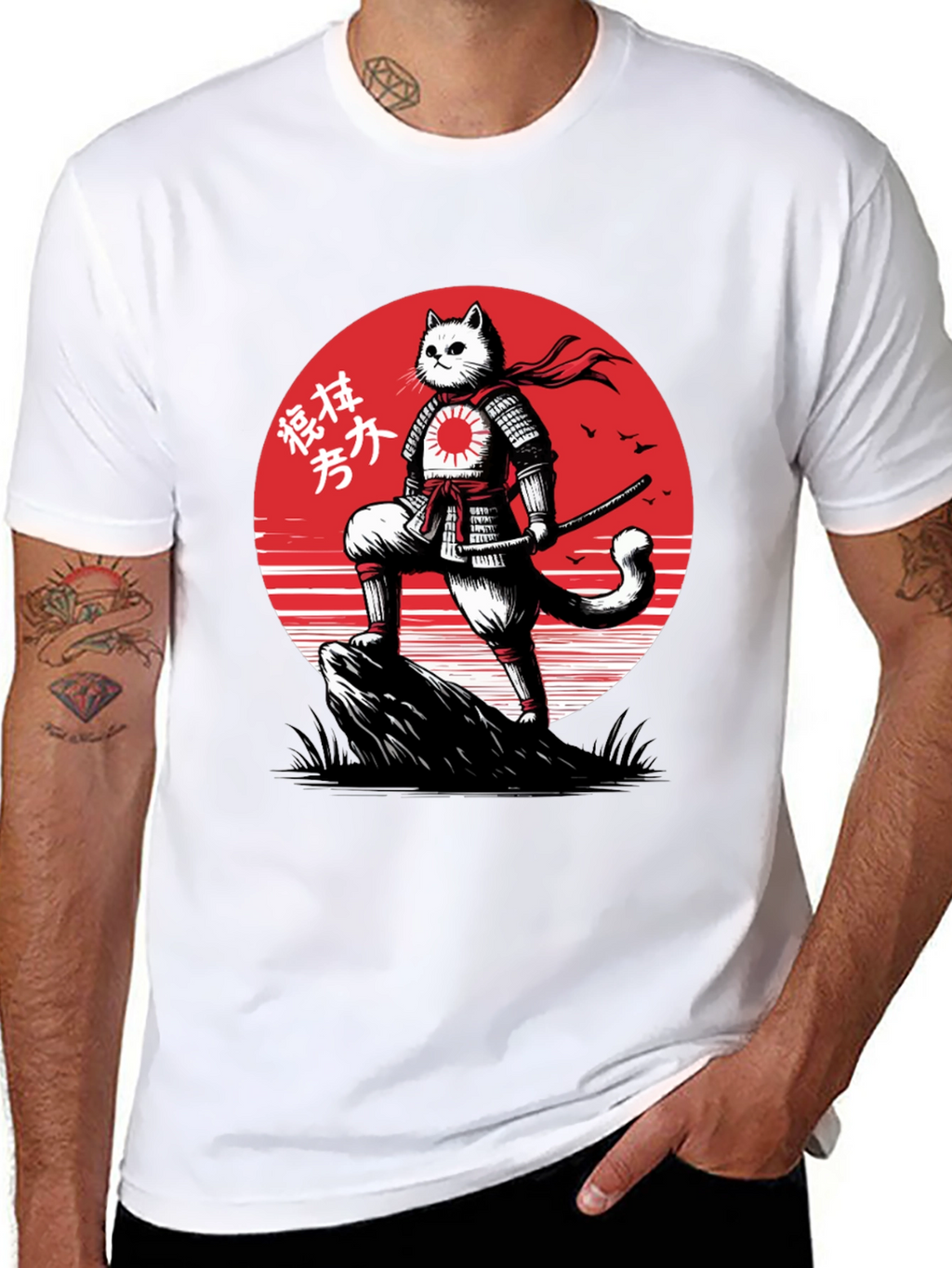 Samurai Cat T-Shirt - Martial Arts Kitten