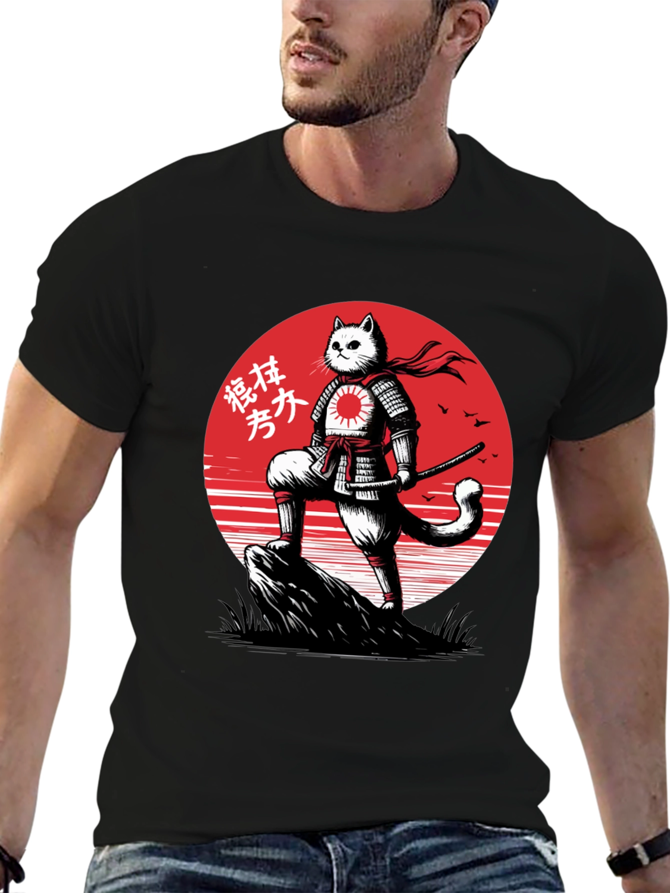 Samurai Cat T-Shirt - Martial Arts Kitten
