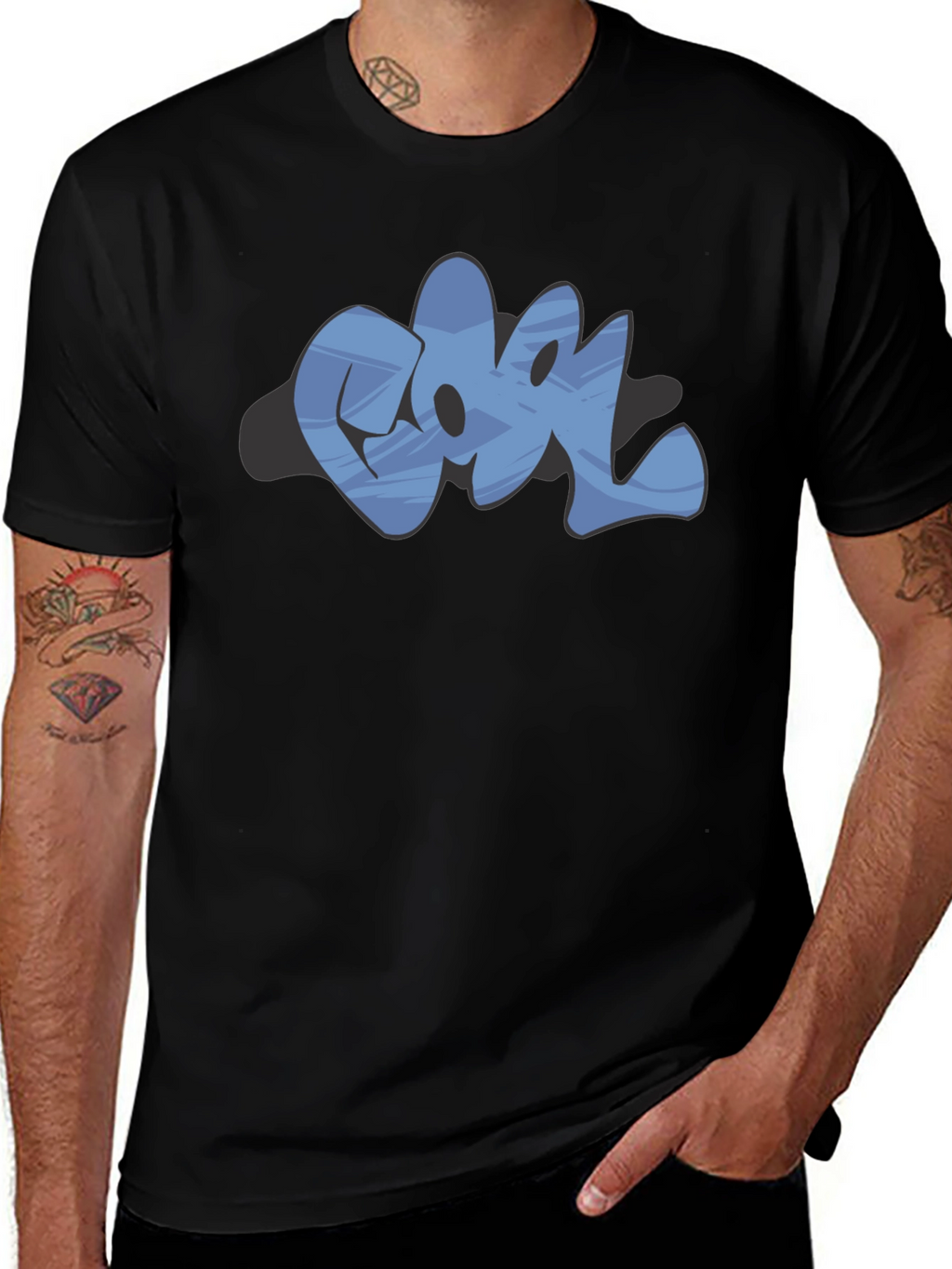 Cool Graffiti Graphic Black T-Shirt