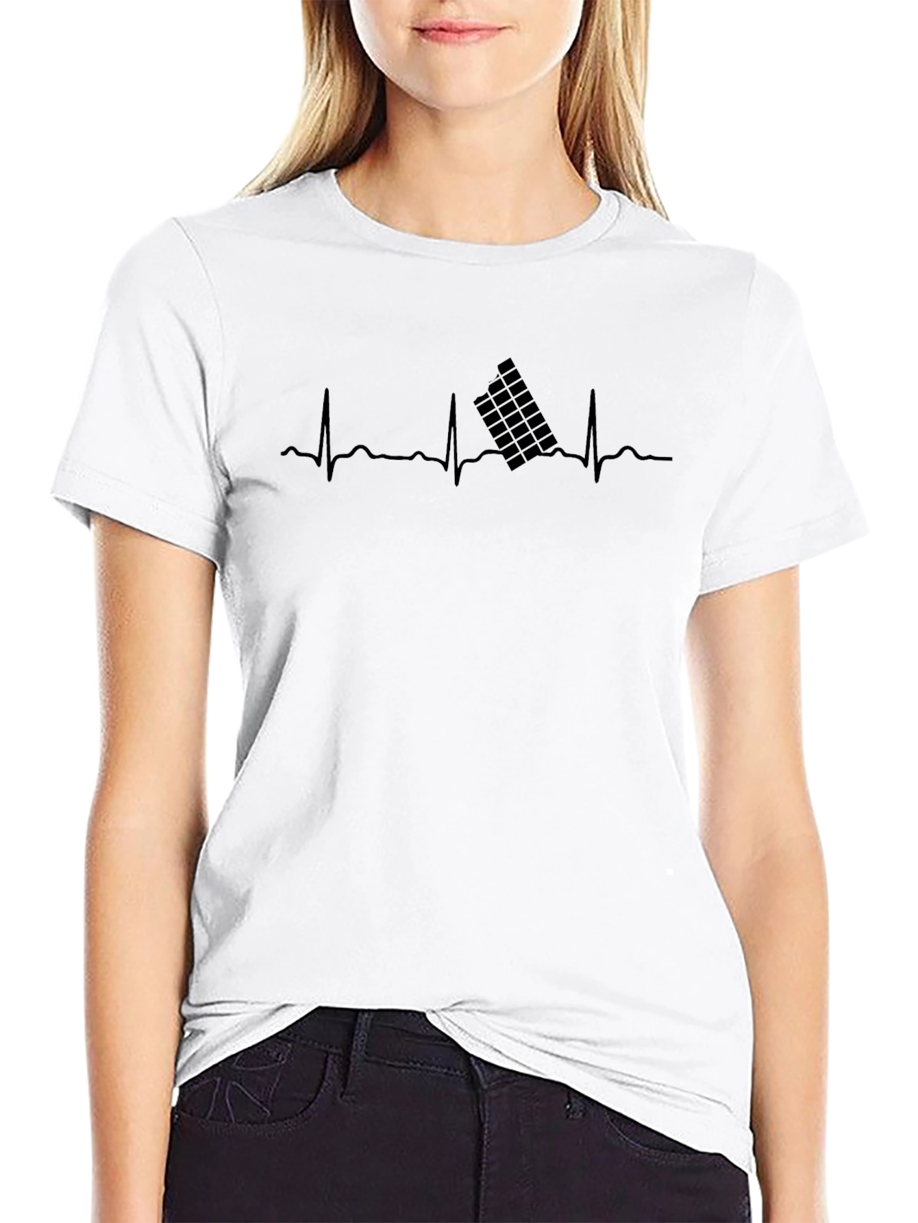 Heartbeat Rubiks Cube T-Shirt - Black