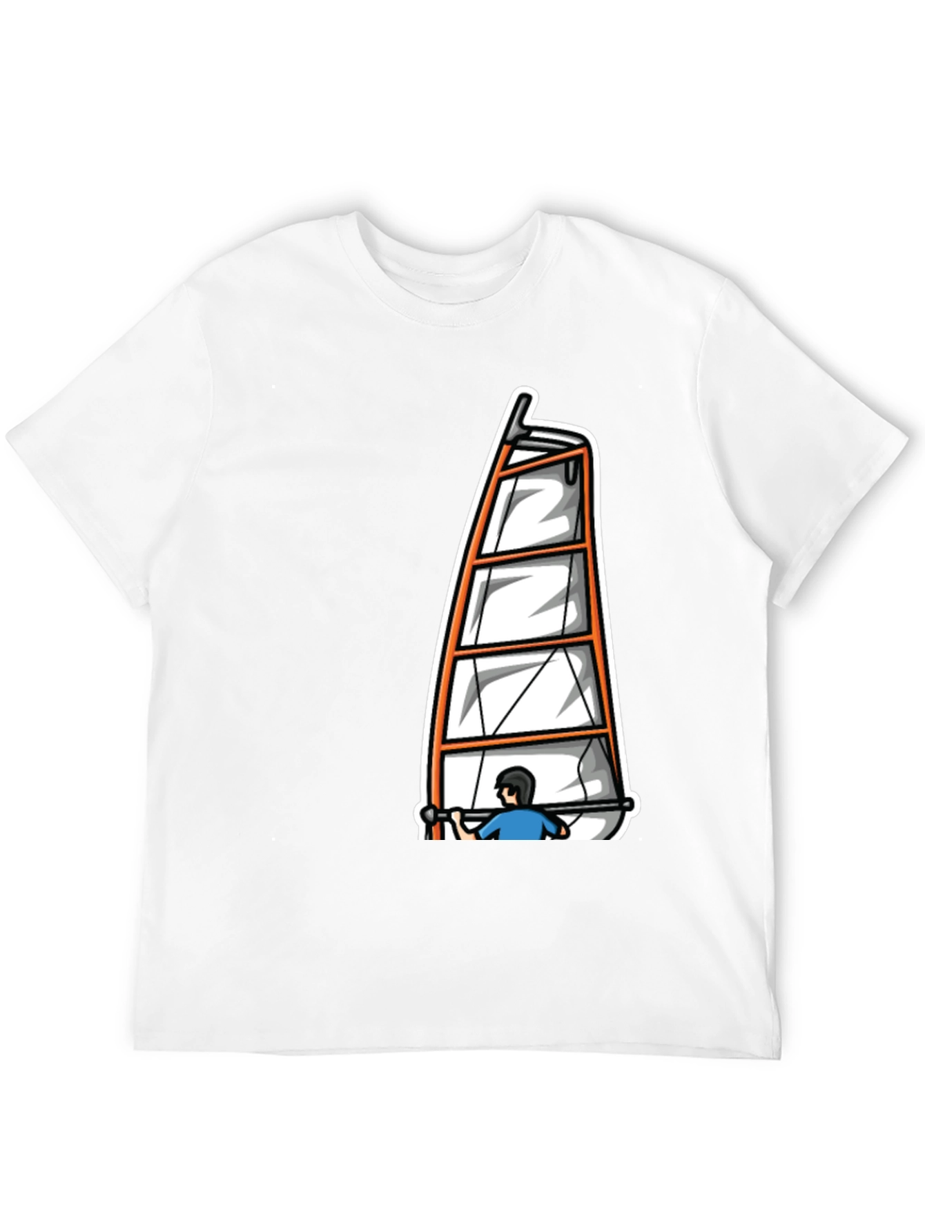 Windsurfing Graphic Tee - Black Cotton T-Shirt