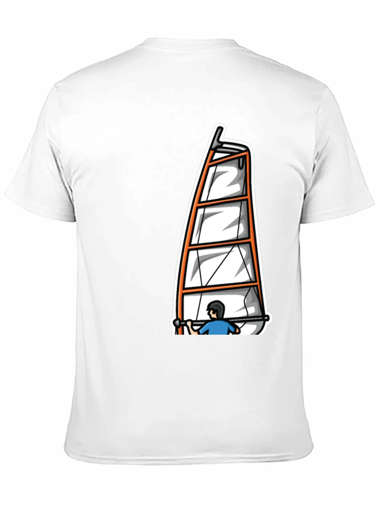 Windsurfing Graphic Tee - Black Cotton T-Shirt