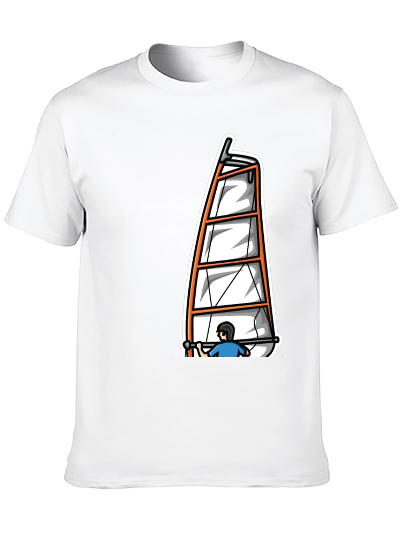 Windsurfing Graphic Tee - Black Cotton T-Shirt