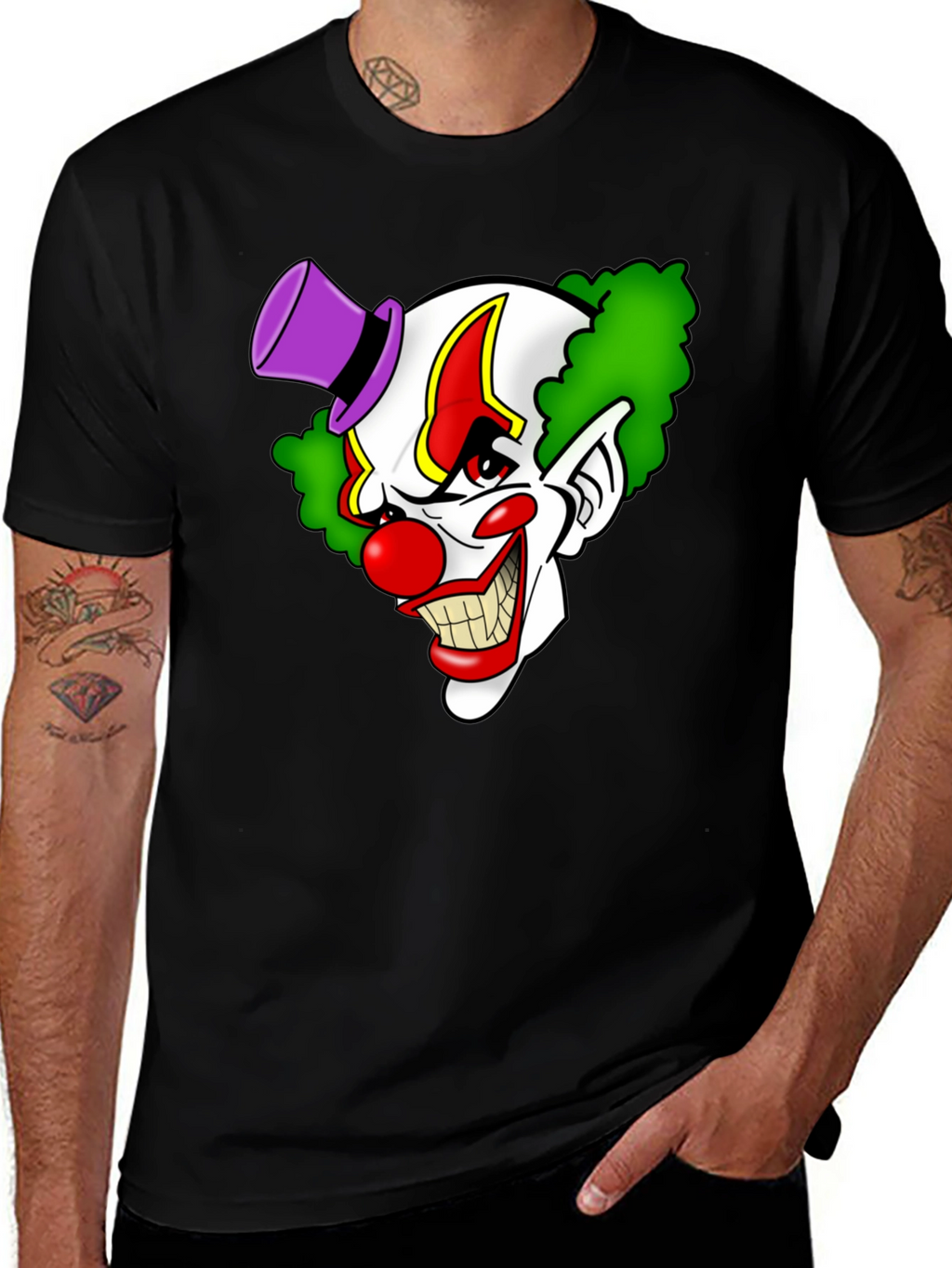 Creepy Clown Graphic Tee - Mens Black T-Shirt