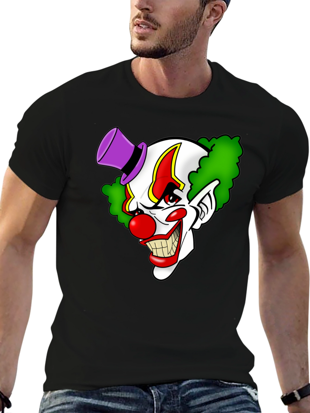 Creepy Clown Graphic Tee - Mens Black T-Shirt