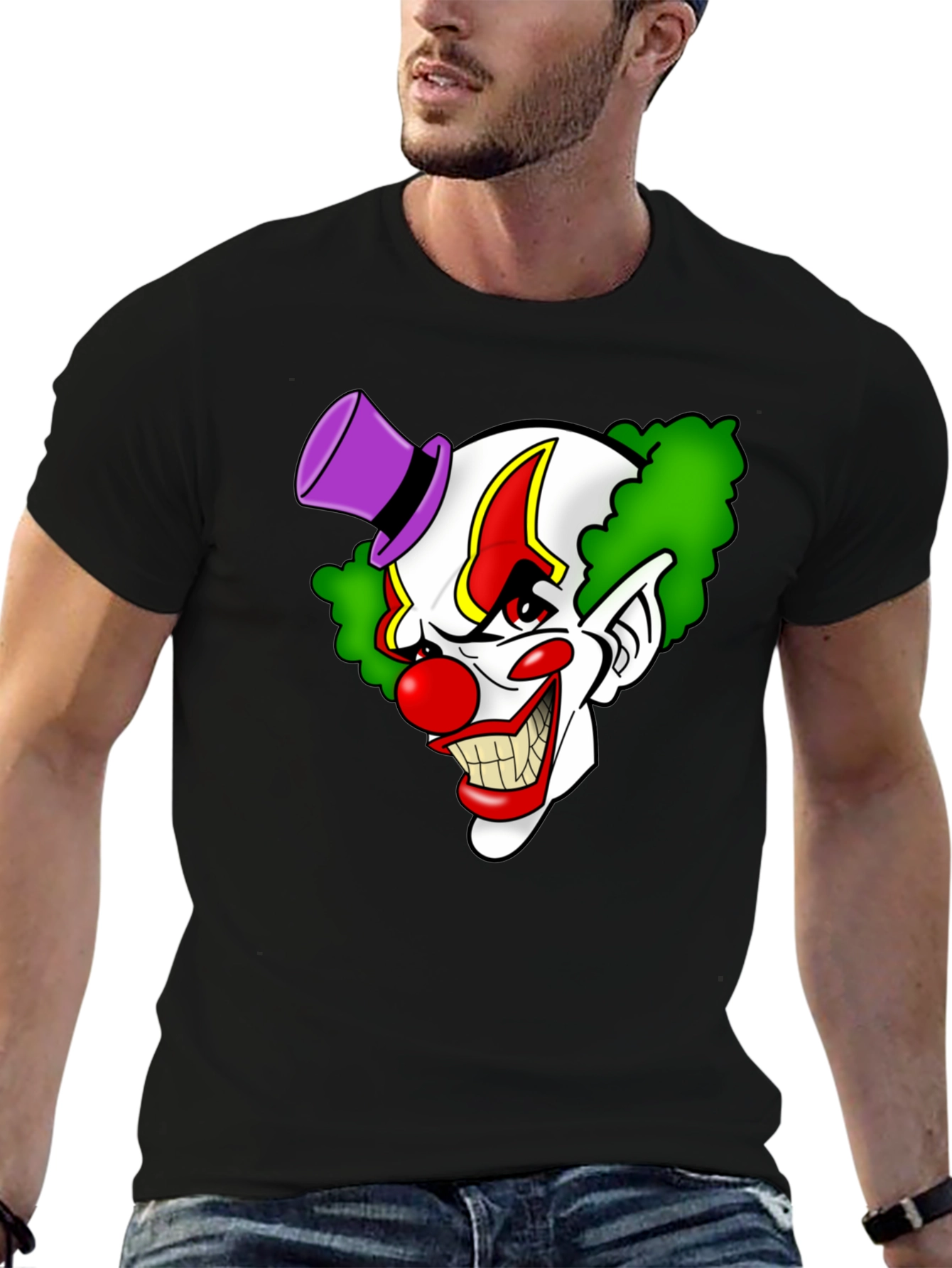 Creepy Clown Graphic Tee - Mens Black T-Shirt