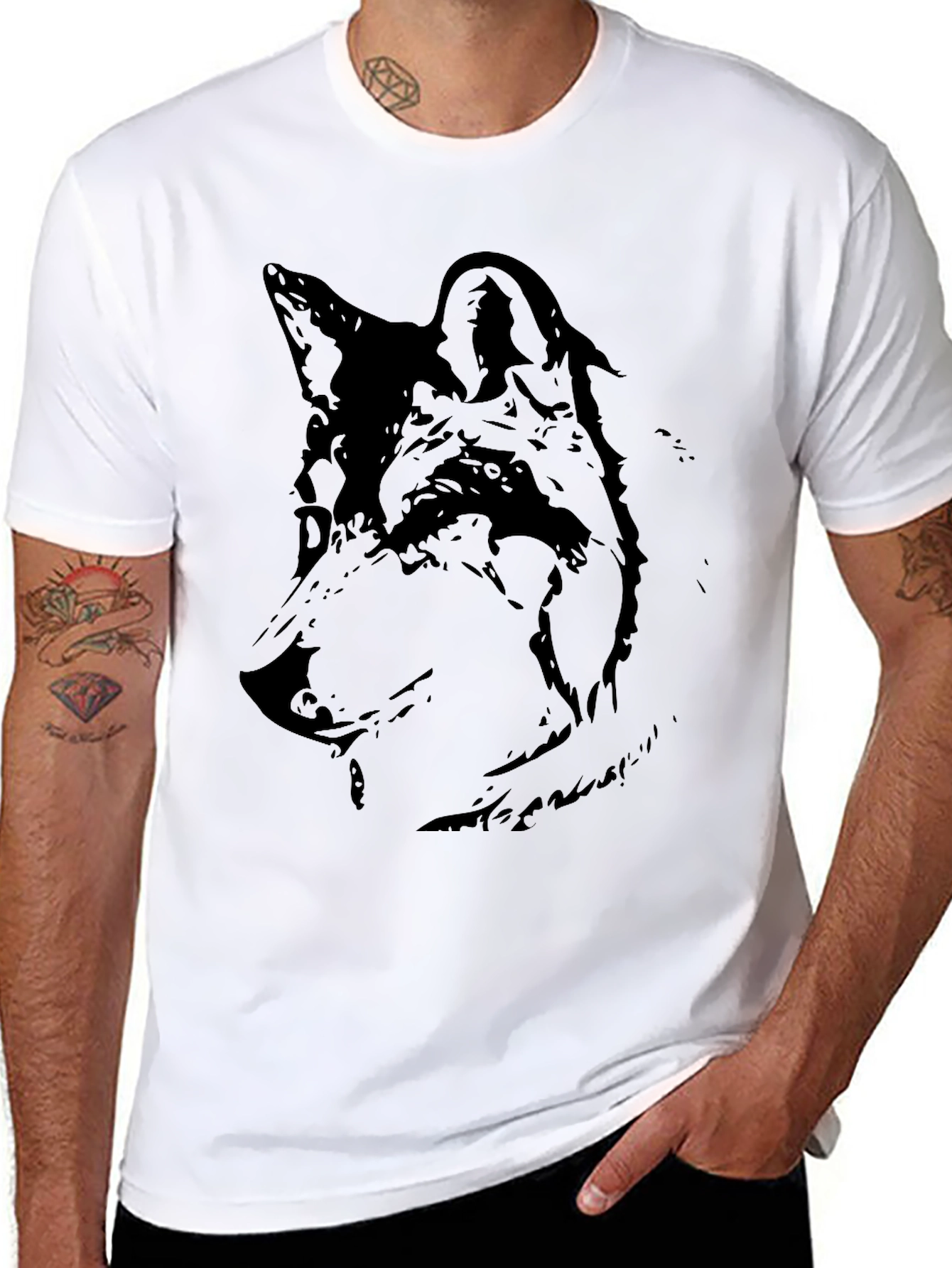 Black Wolf Graphic Tee - Mens Short Sleeve