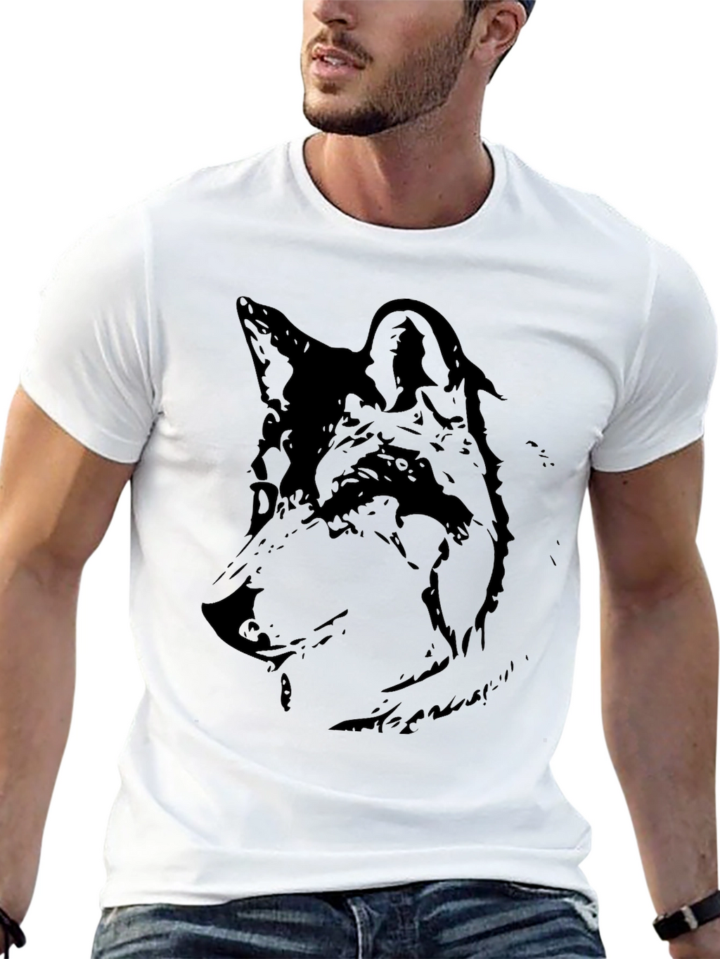Black Wolf Graphic Tee - Mens Short Sleeve