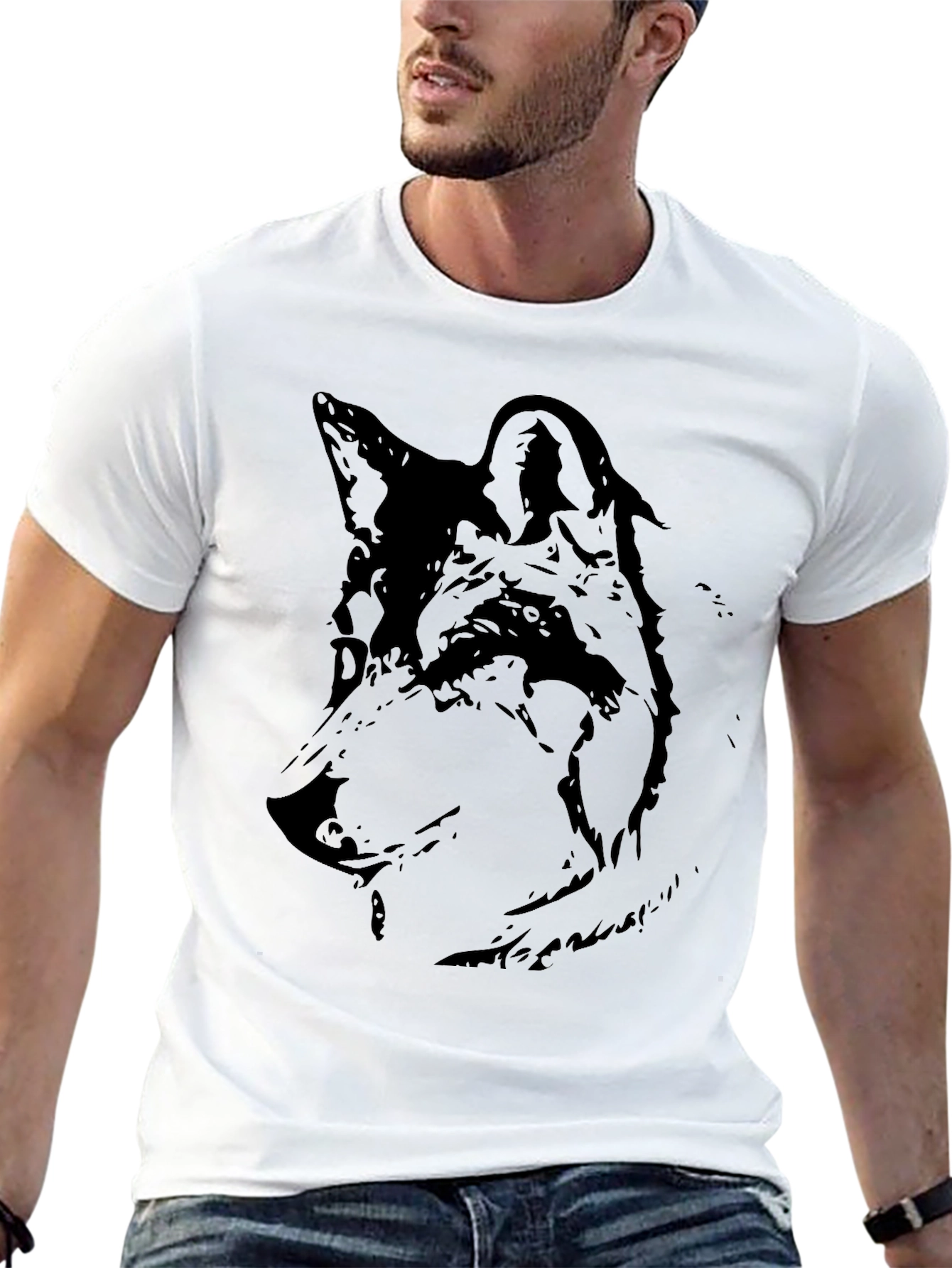 Black Wolf Graphic Tee - Mens Short Sleeve