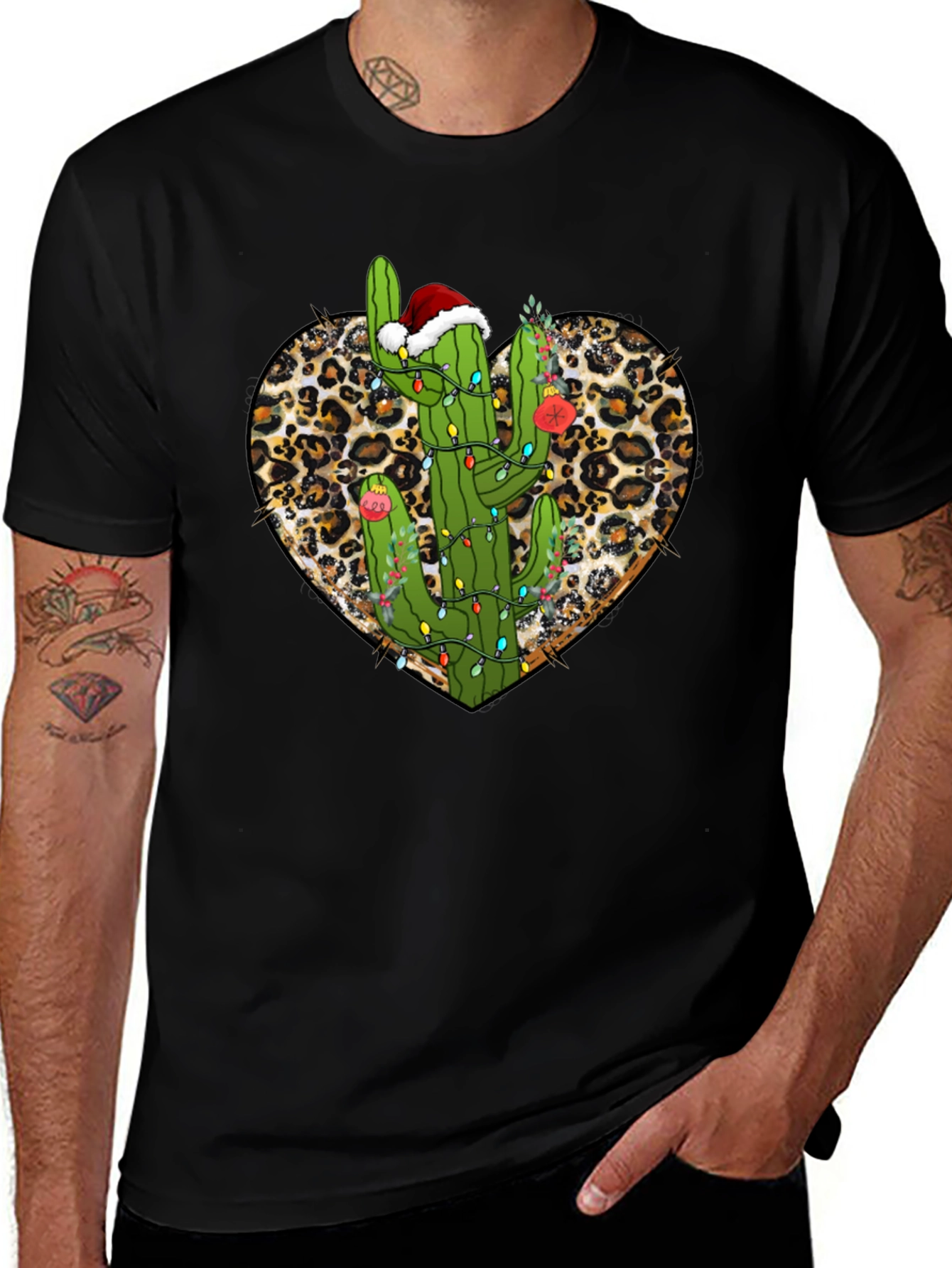 Cactus Christmas Heart Tee