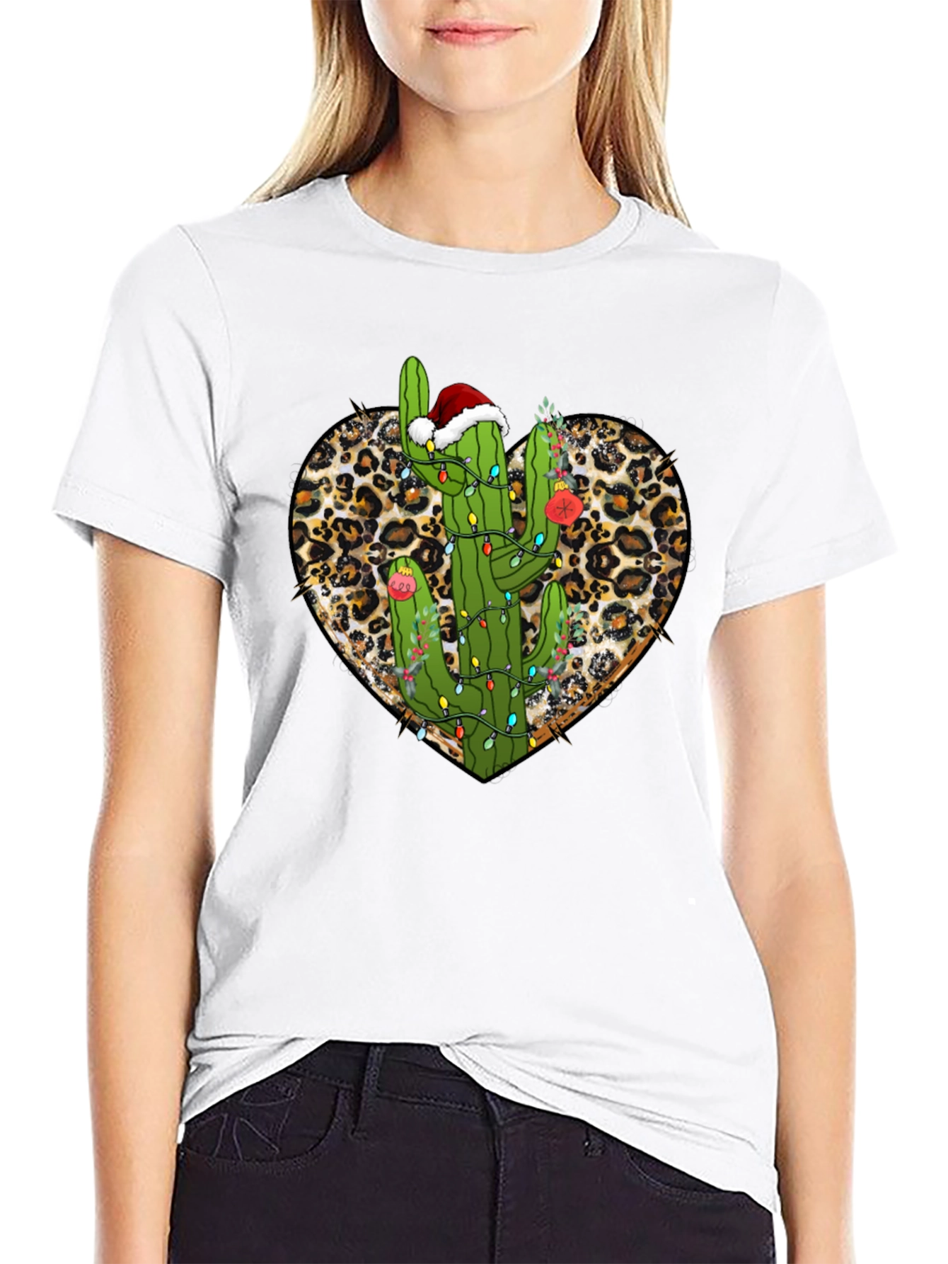 Cactus Christmas Heart Tee