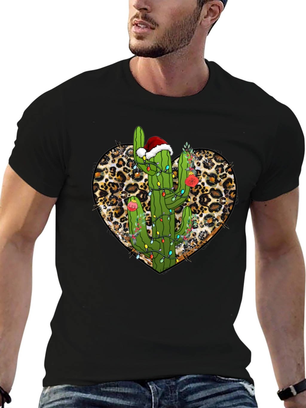 Cactus Christmas Heart Tee