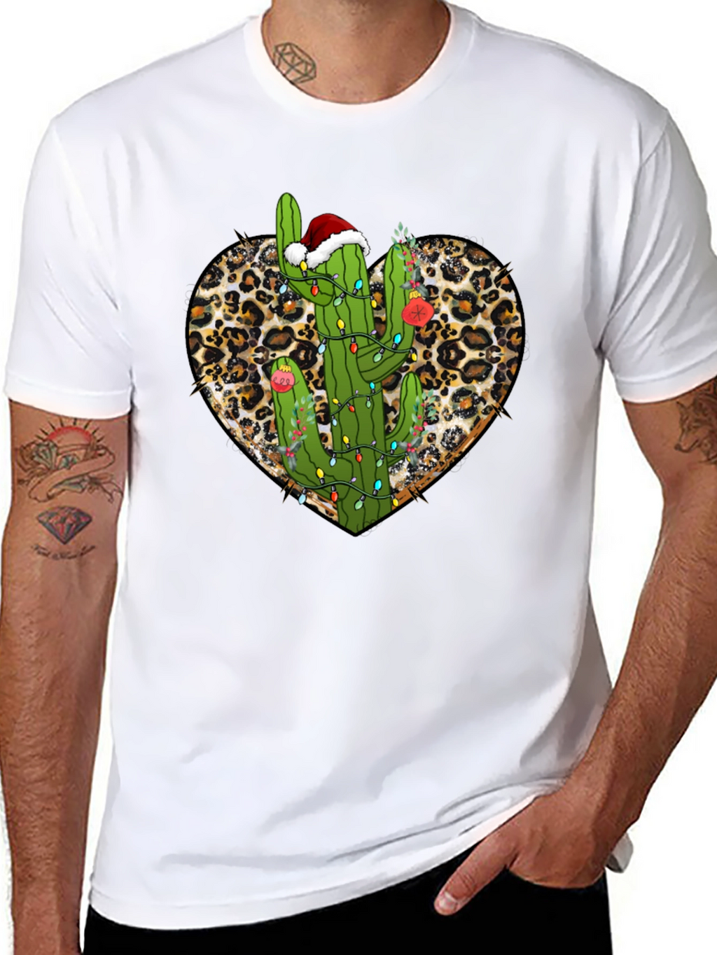 Cactus Christmas Heart Tee