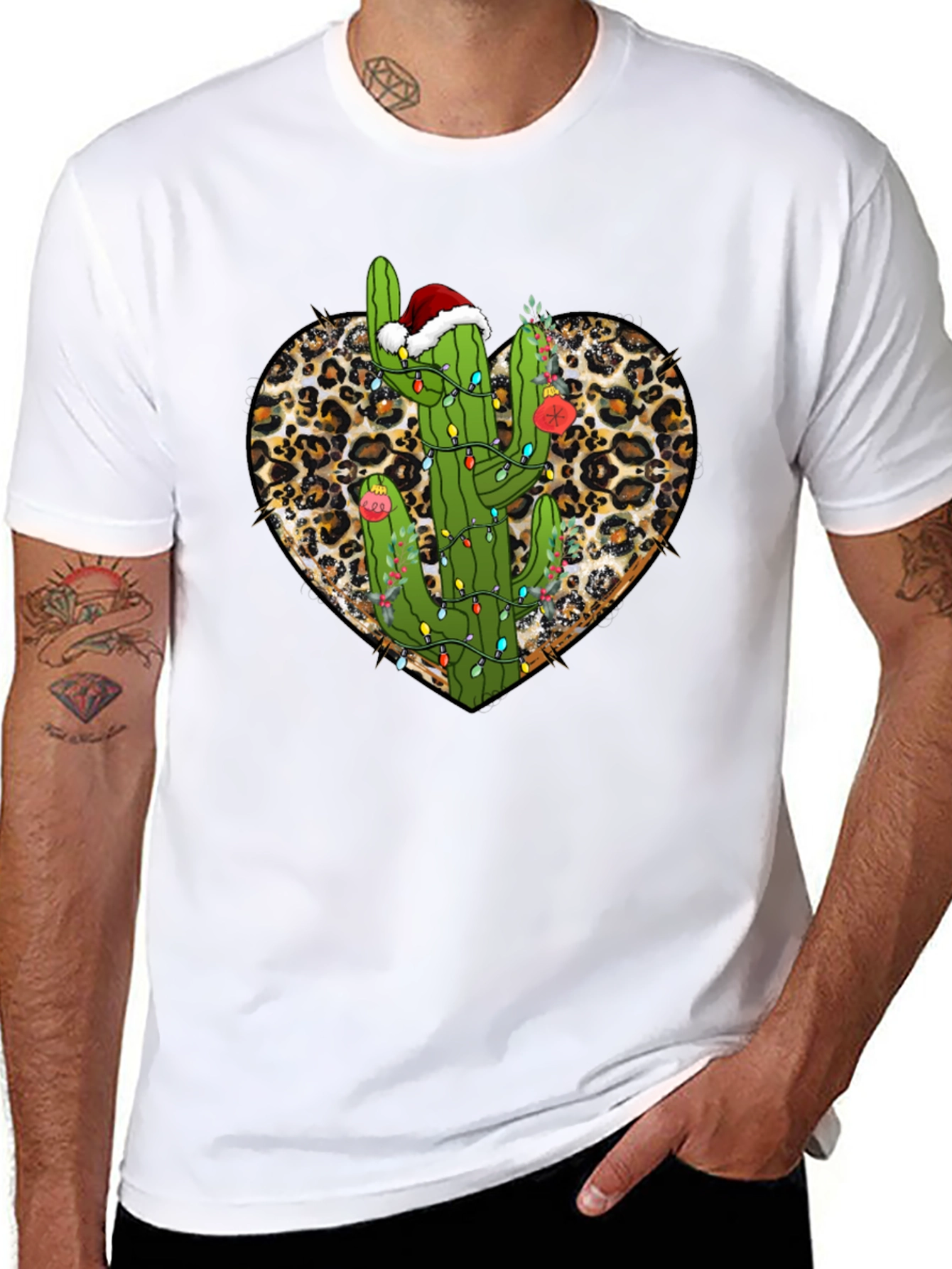 Cactus Christmas Heart Tee
