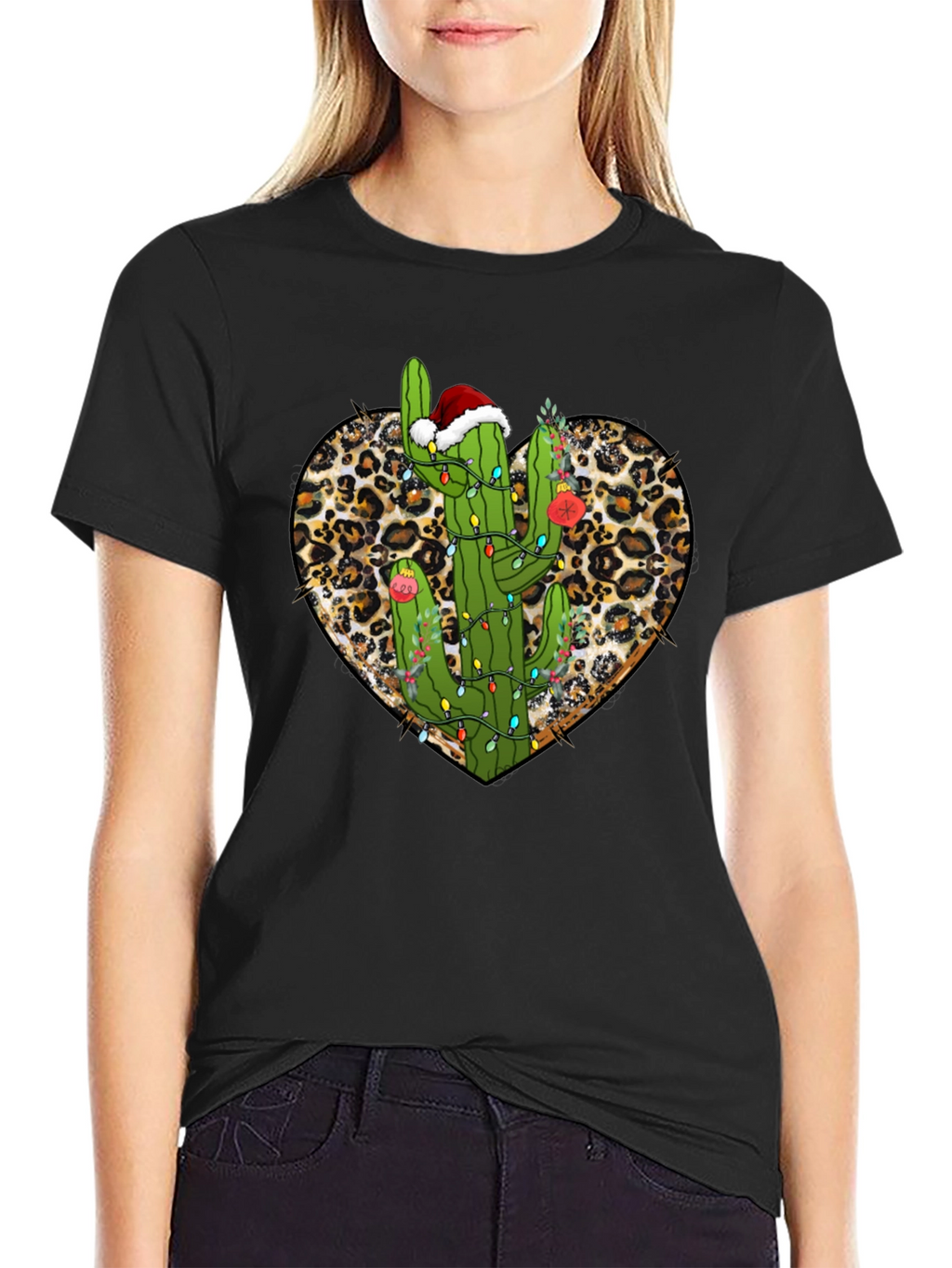 Cactus Christmas Heart Tee
