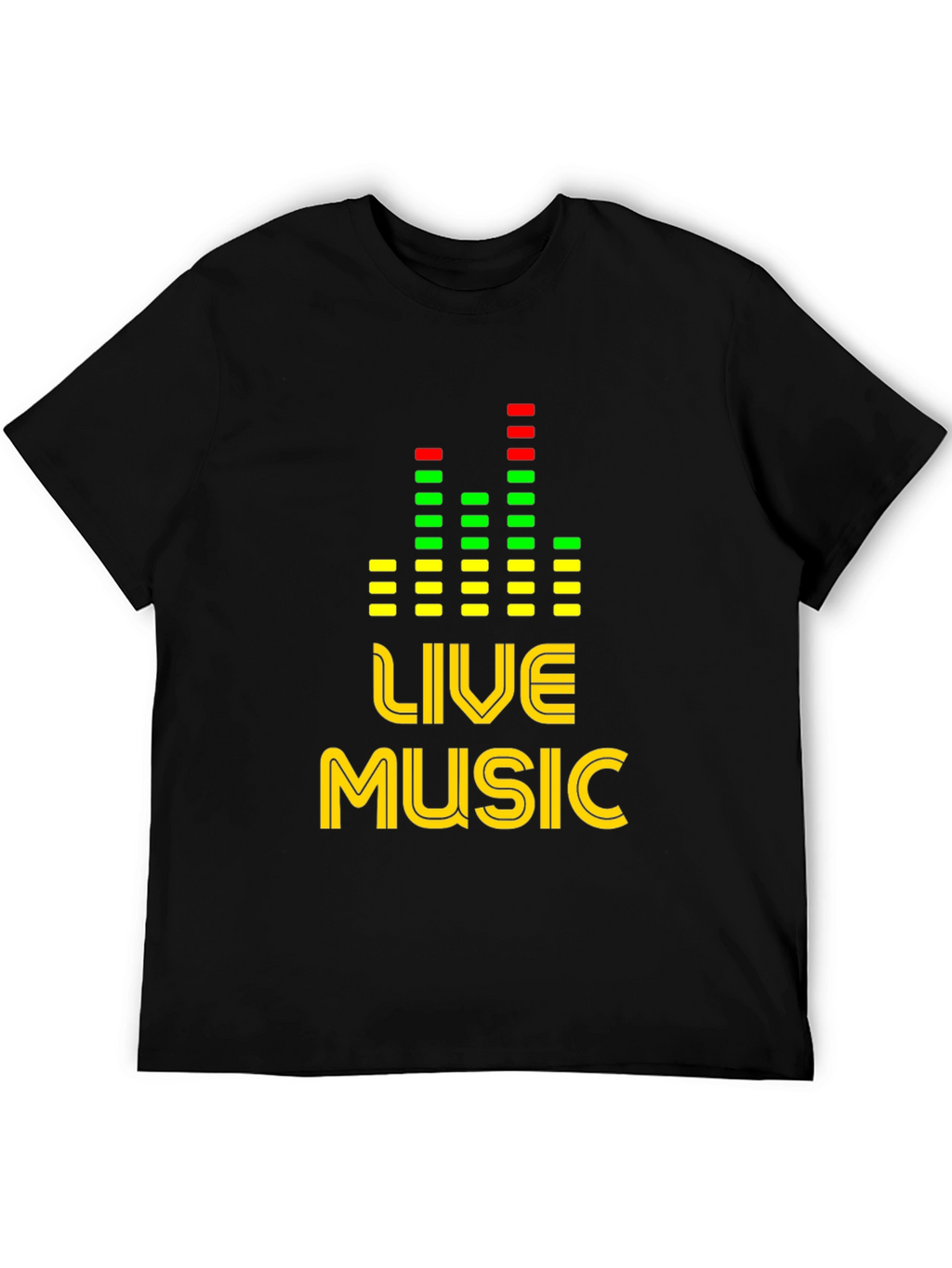Live Music Graphic Tee - Black Cotton T-Shirt